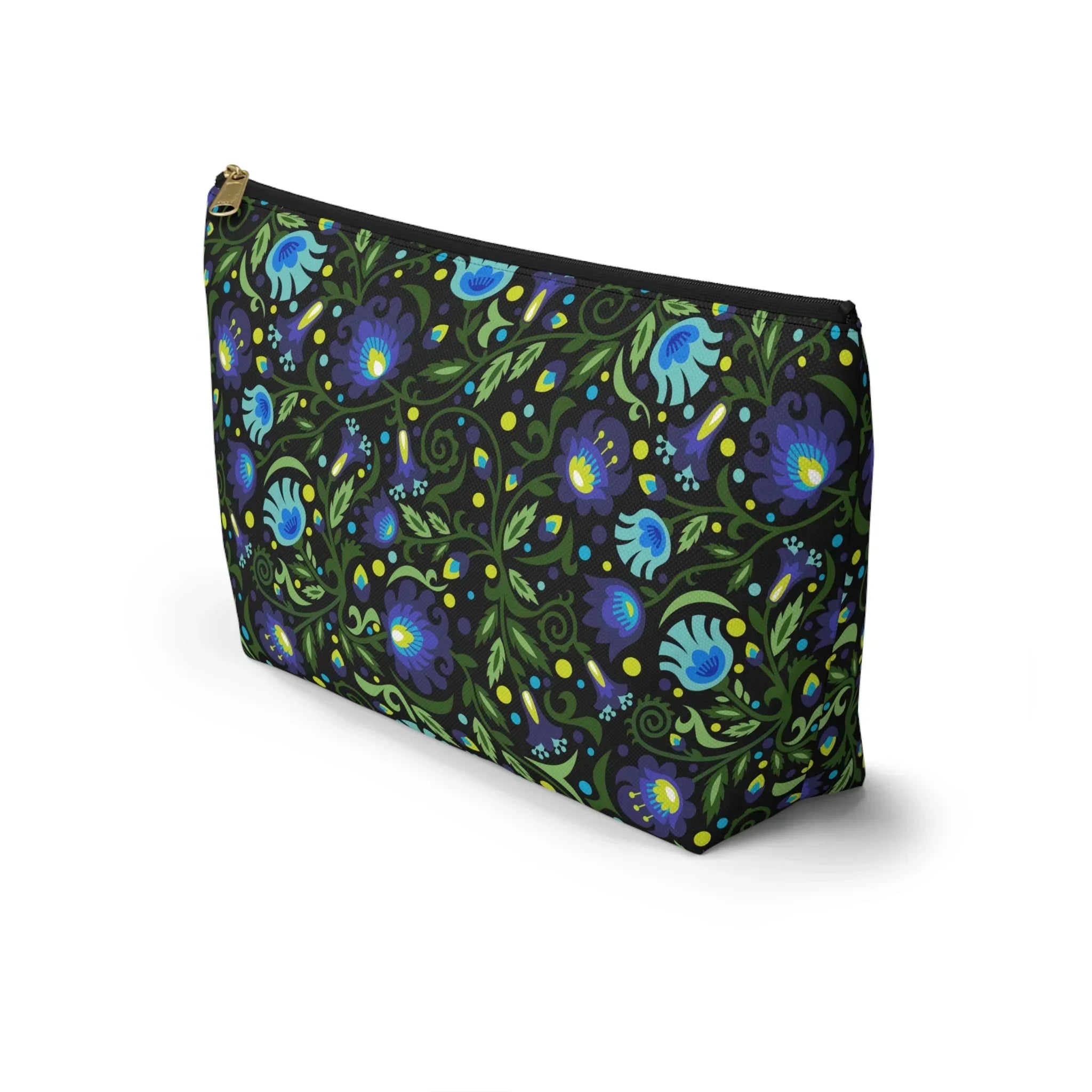 Gdańsk Blues Wycinanki Pouch over black - The Global Wanderer