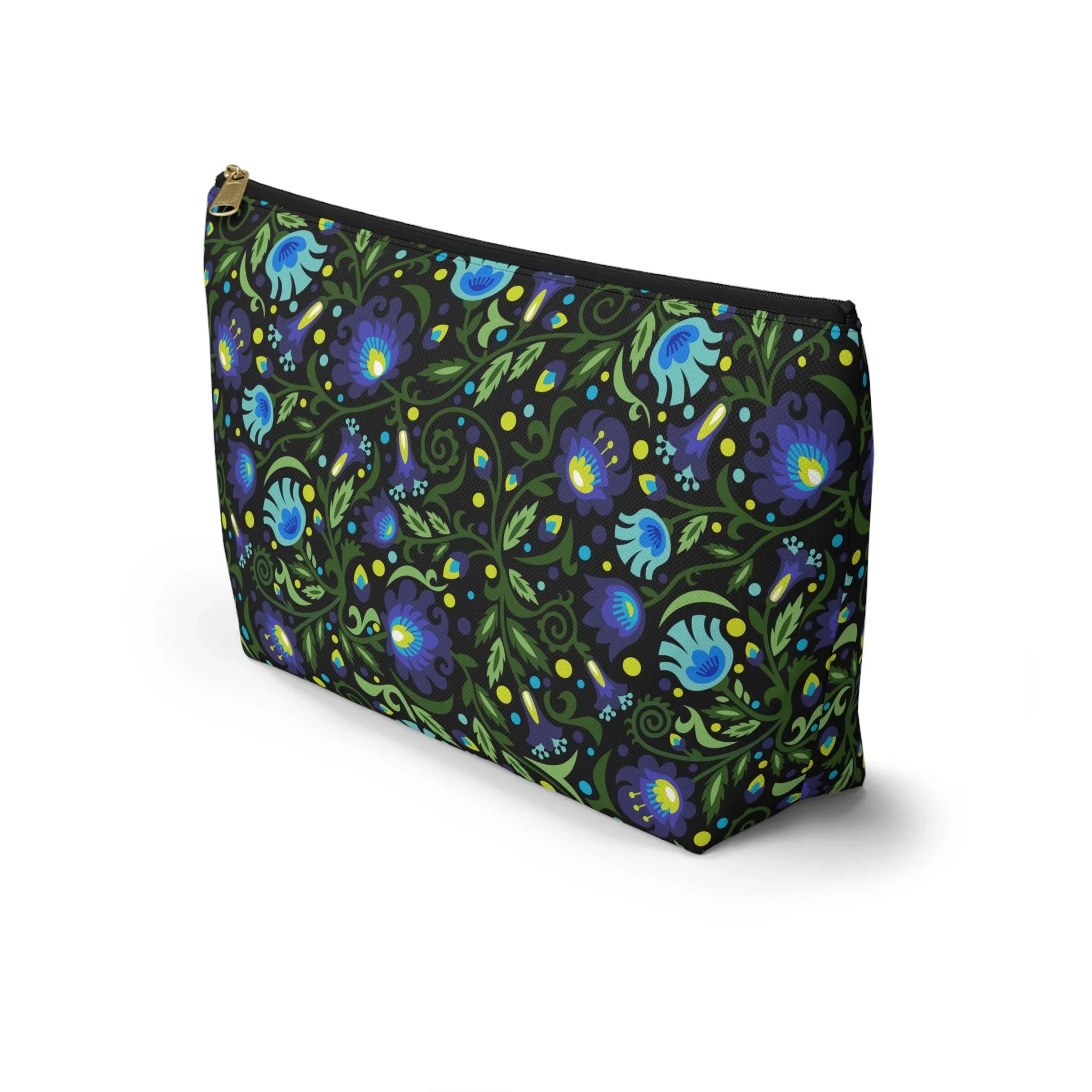 Gdańsk Blues Wycinanki Pouch over black - The Global Wanderer