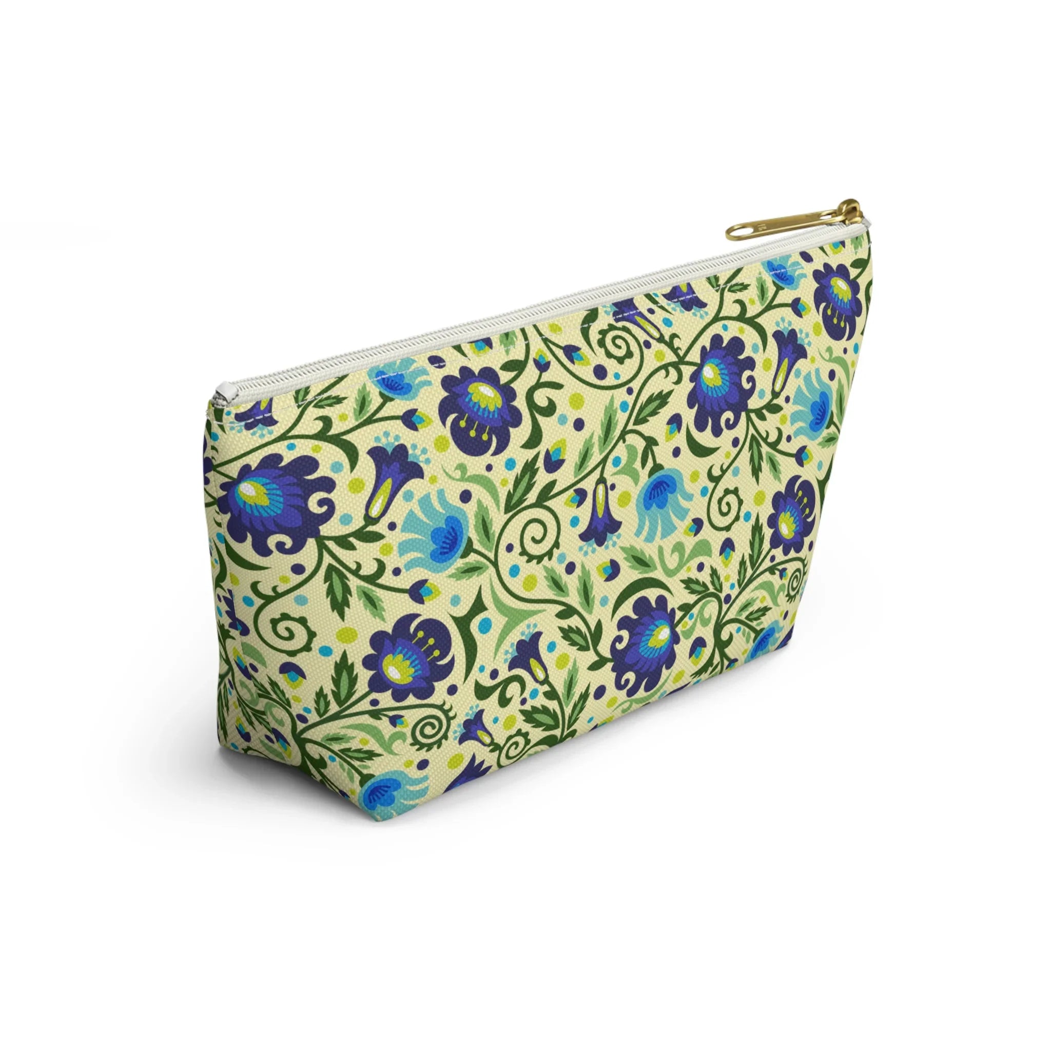 Gdańsk Blues Wycinanki Pouch over yellow - The Global Wanderer
