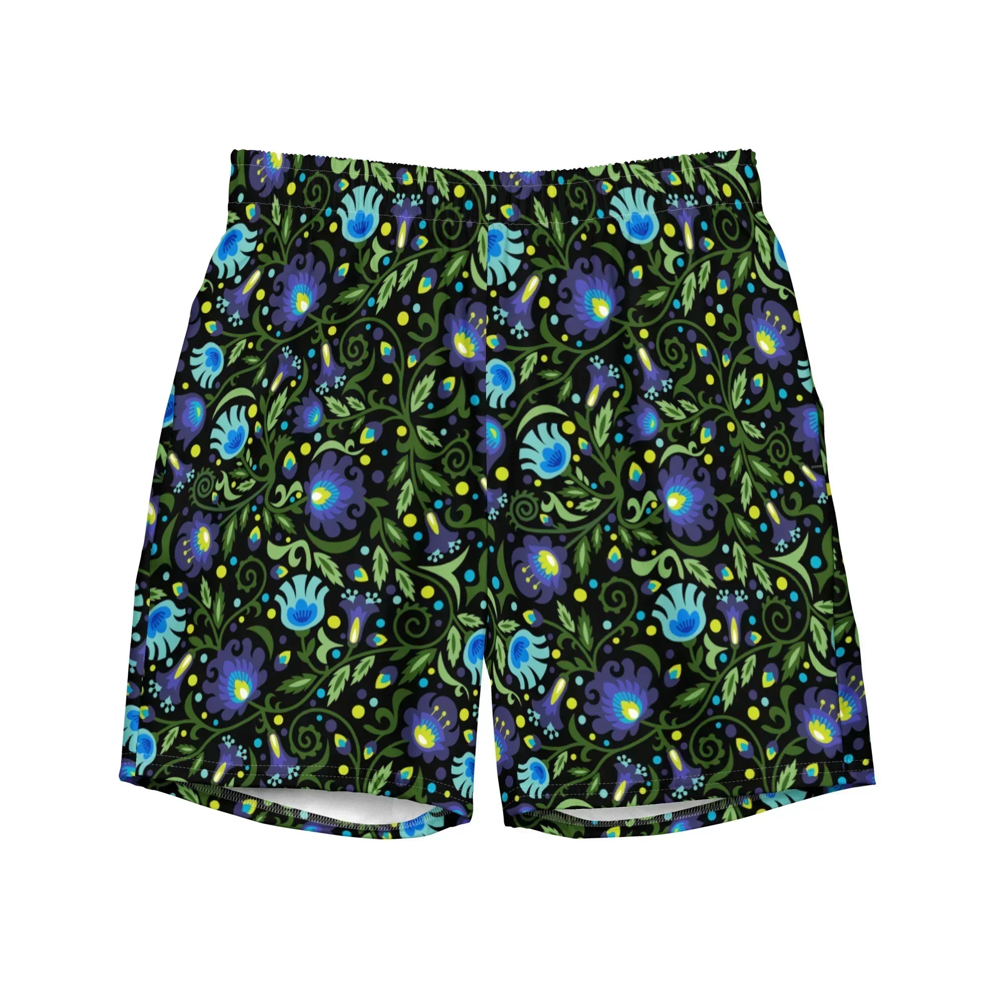 Gdańsk Blues Wycinanki Recycled Swim Trunk over black - The Global Wanderer