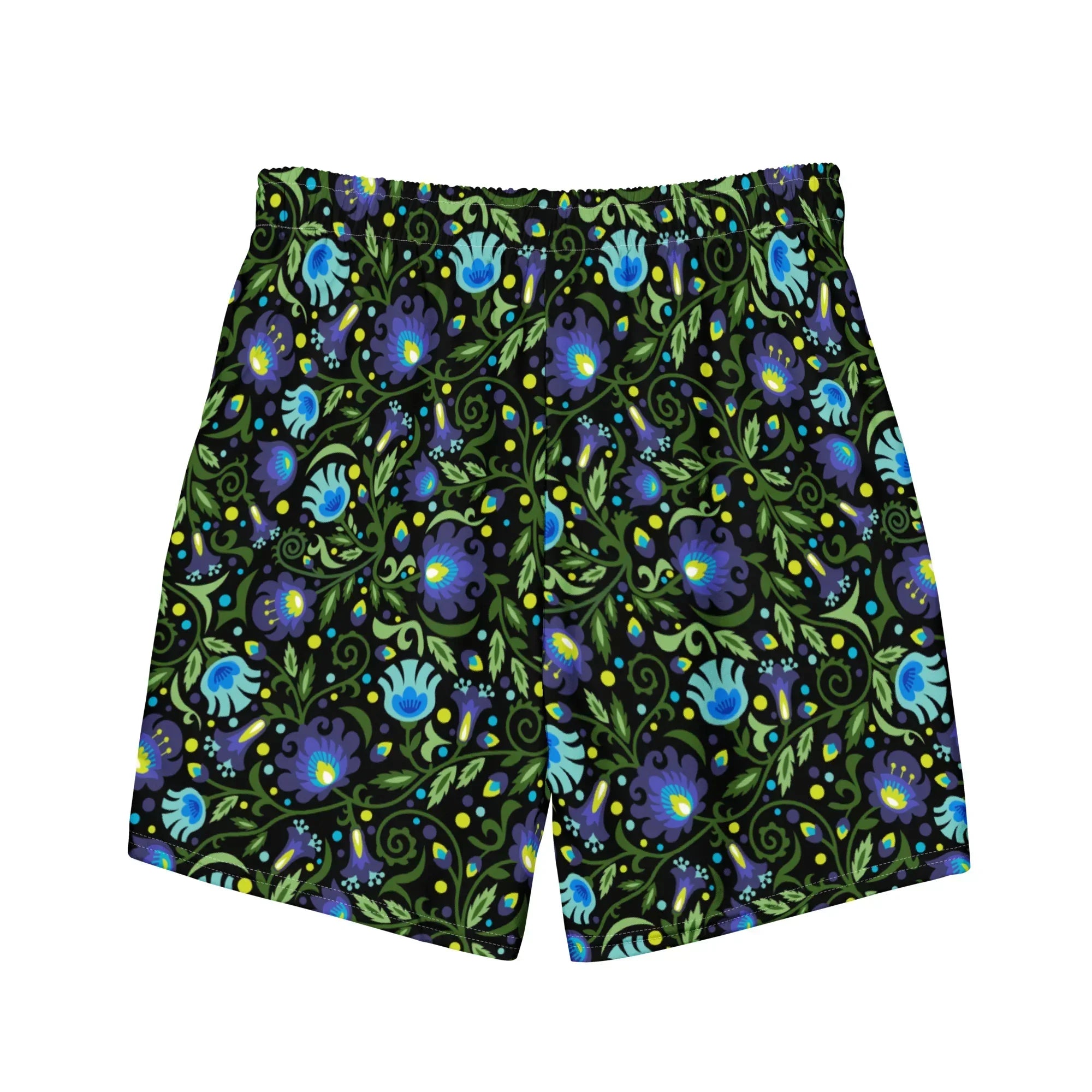 Gdańsk Blues Wycinanki Recycled Swim Trunk over black - The Global Wanderer