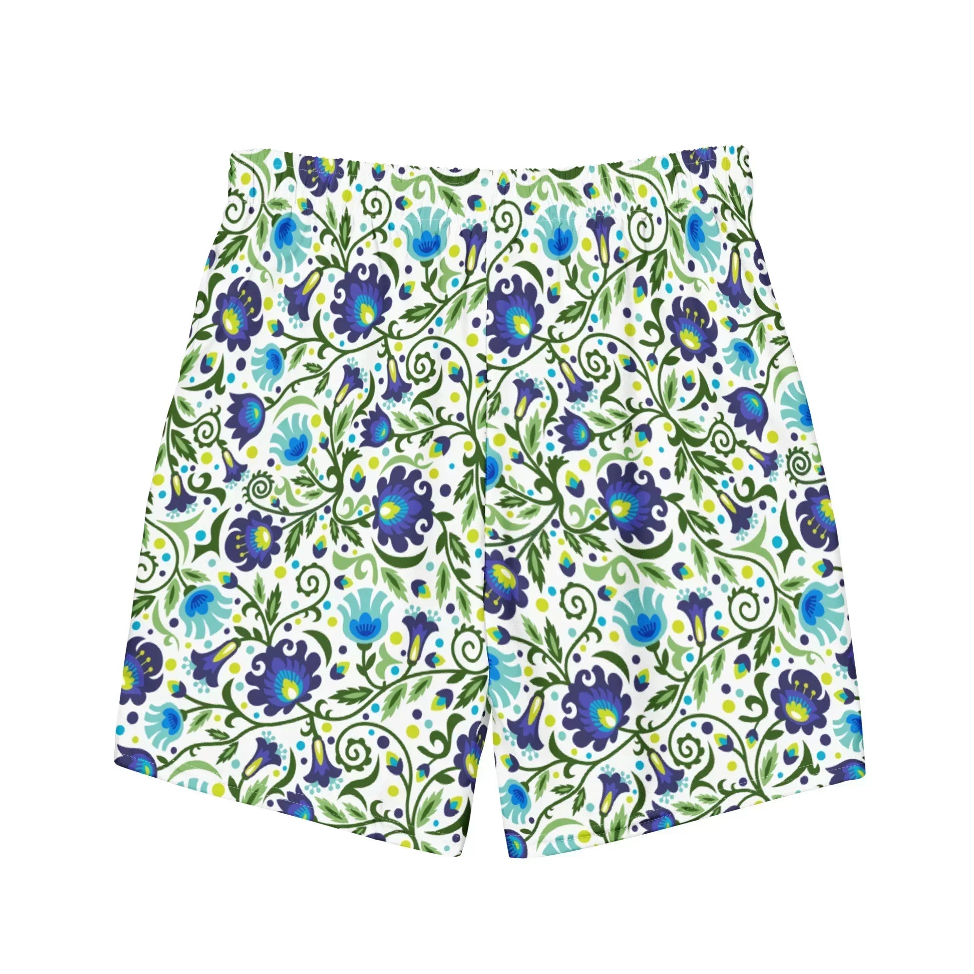 Gdańsk Blues Wycinanki Recycled Swim Trunk over white - The Global Wanderer