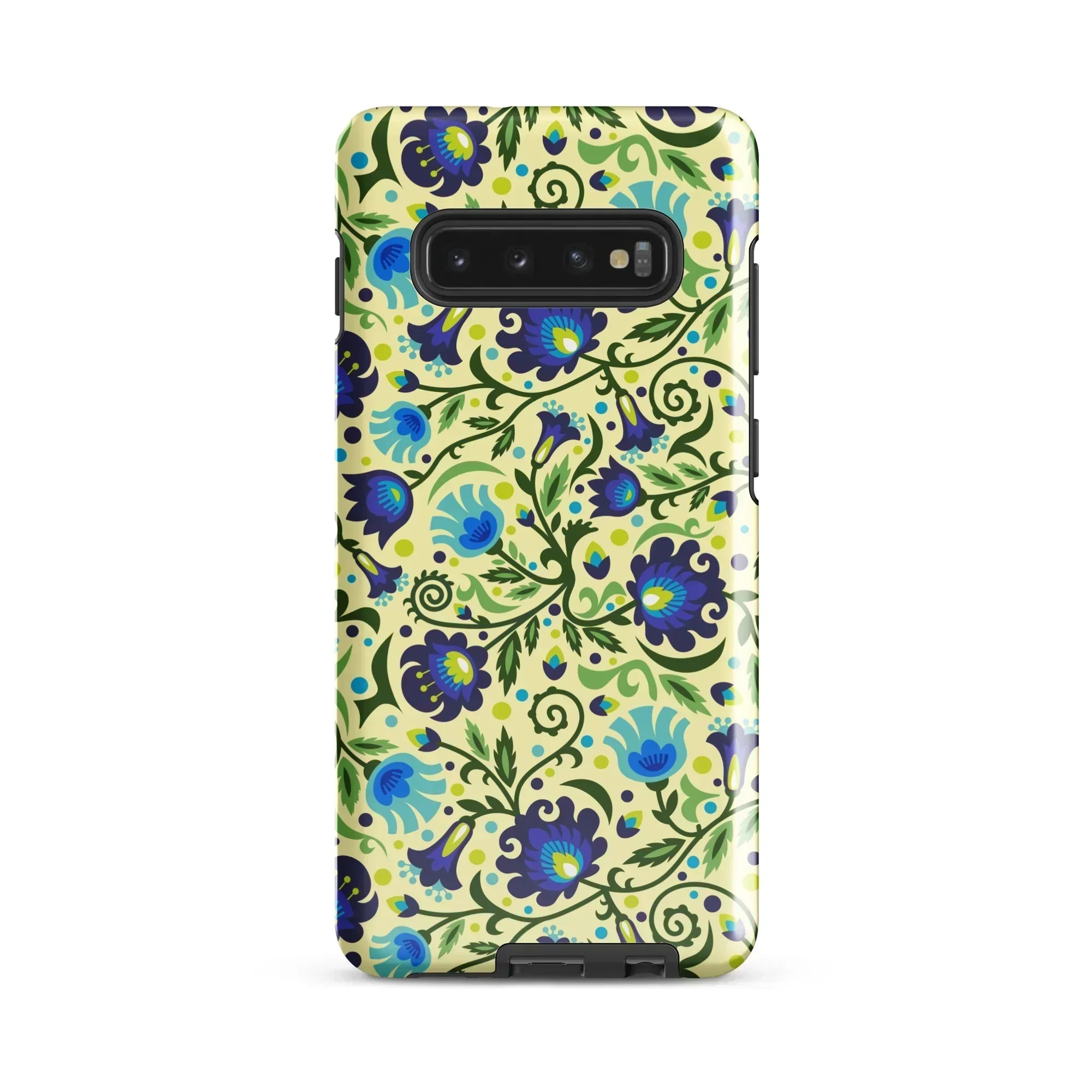 Gdańsk Blues Wycinanki Samsung Case over yellow - The Global Wanderer