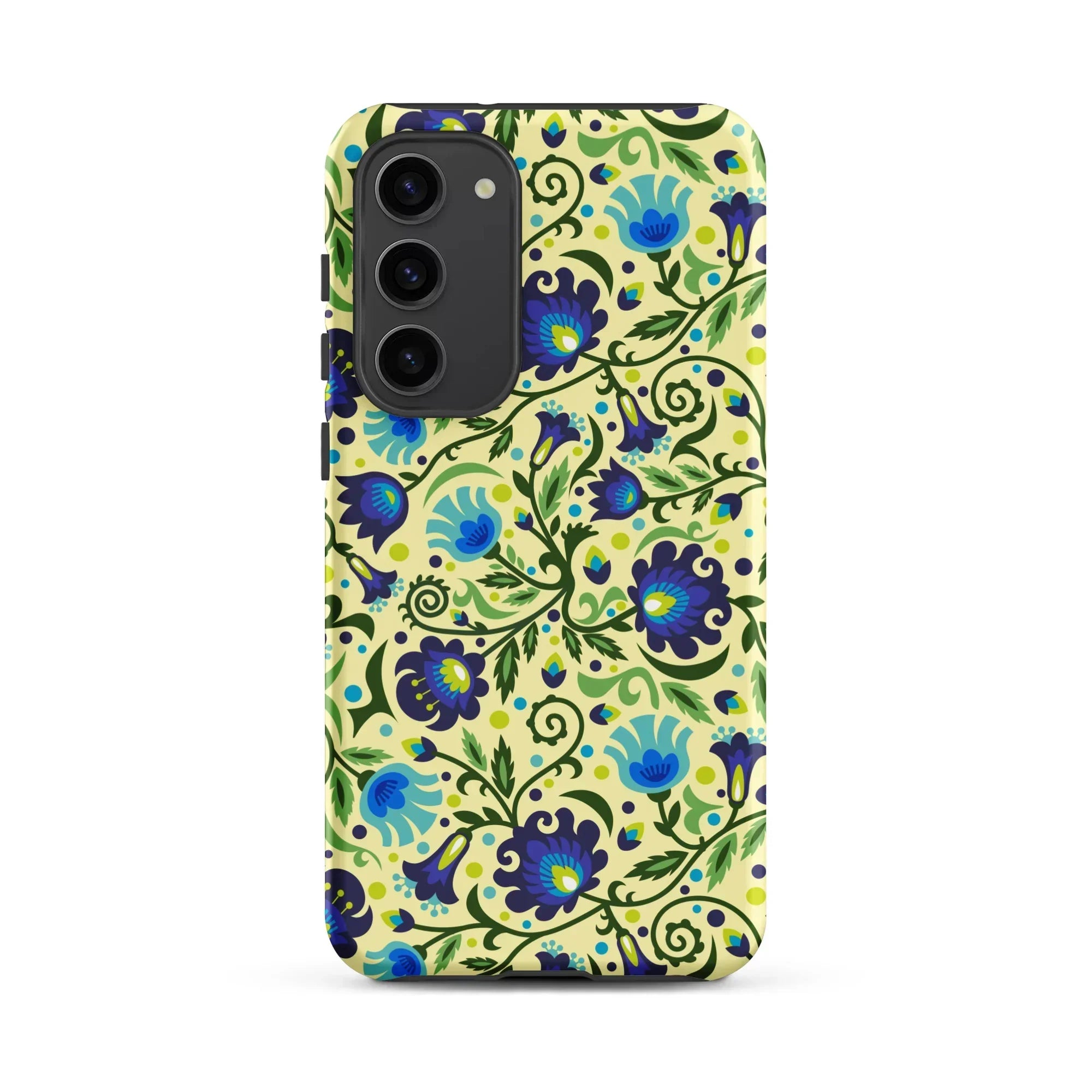 Gdańsk Blues Wycinanki Samsung Case over yellow - The Global Wanderer