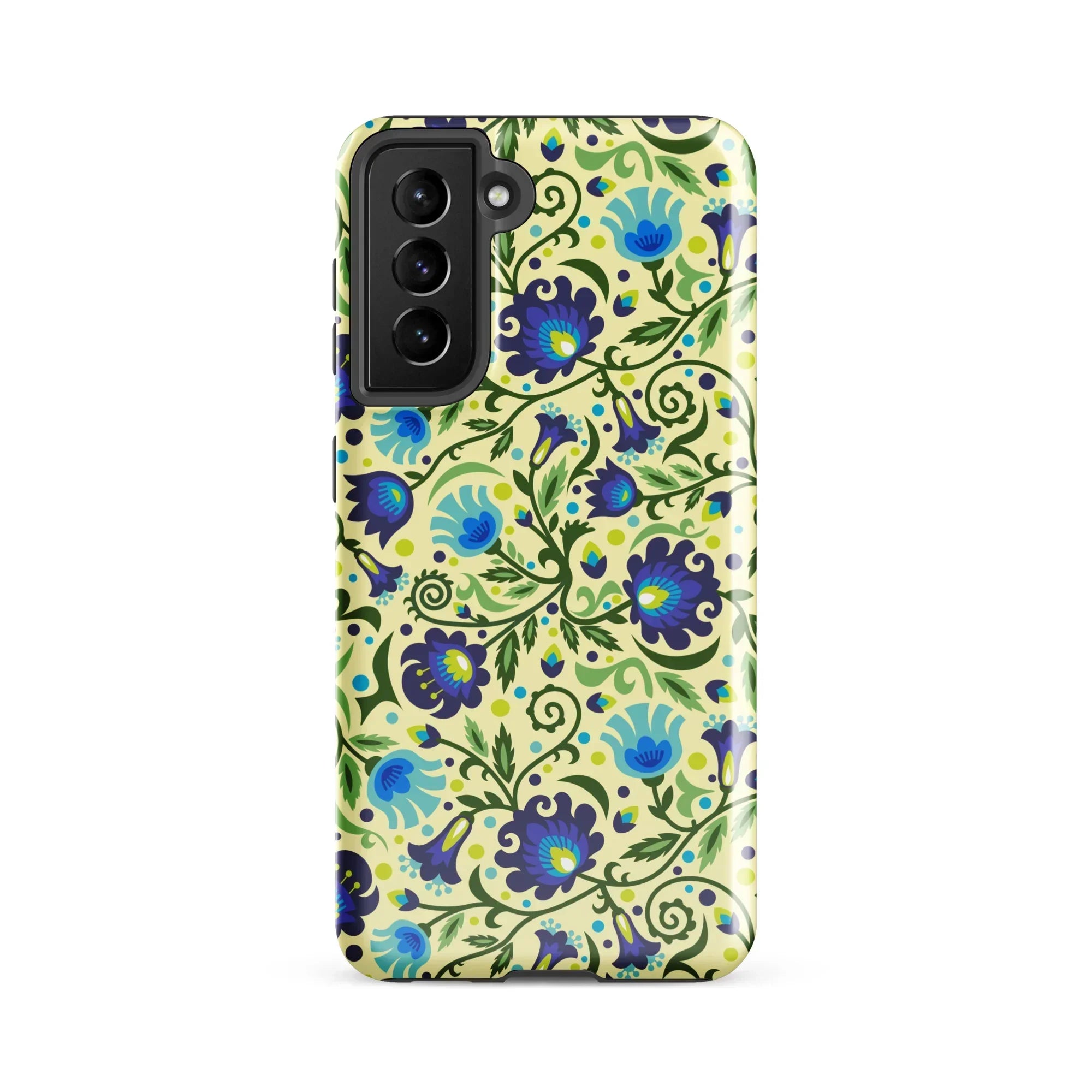 Gdańsk Blues Wycinanki Samsung Case over yellow - The Global Wanderer