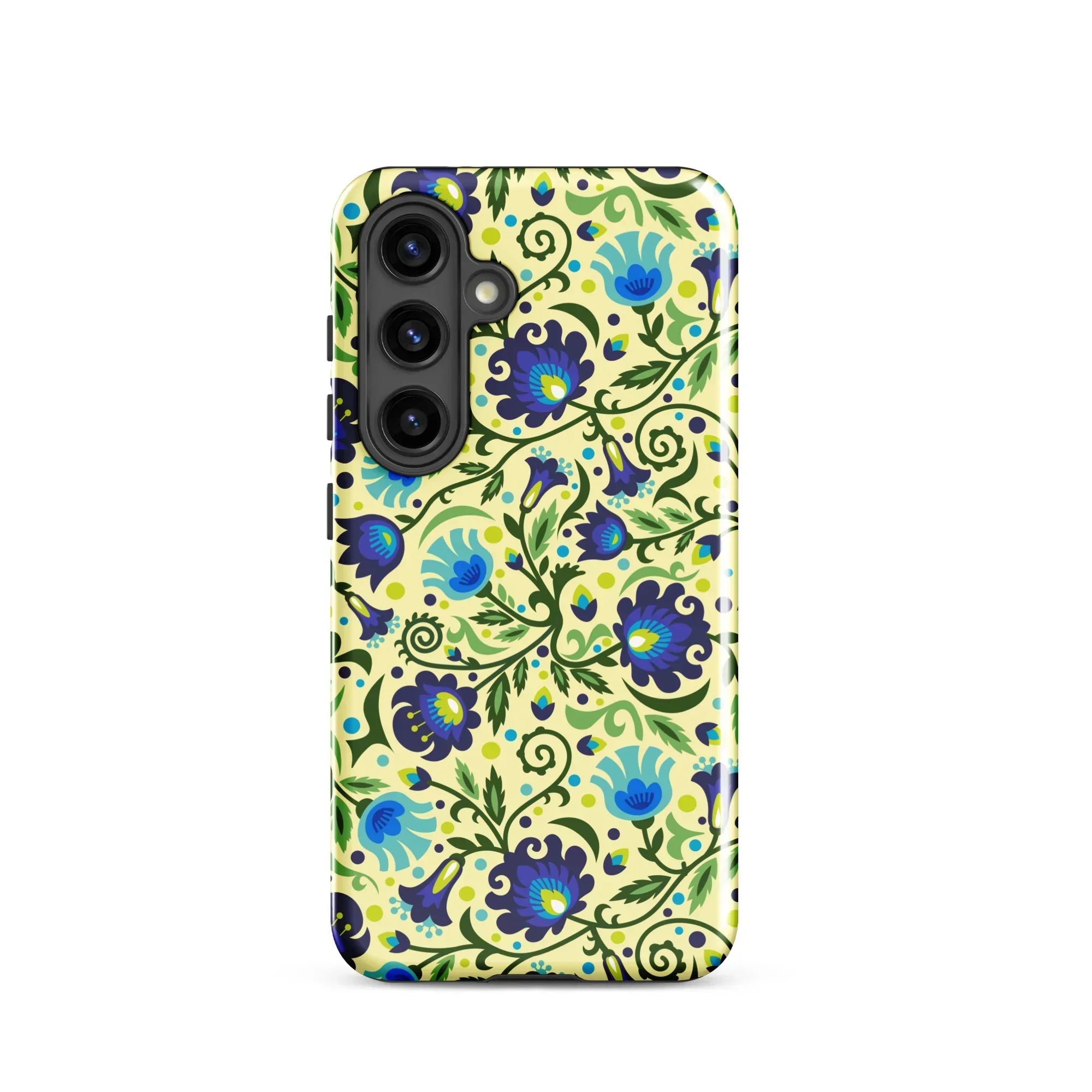 Gdańsk Blues Wycinanki Samsung Case over yellow - The Global Wanderer