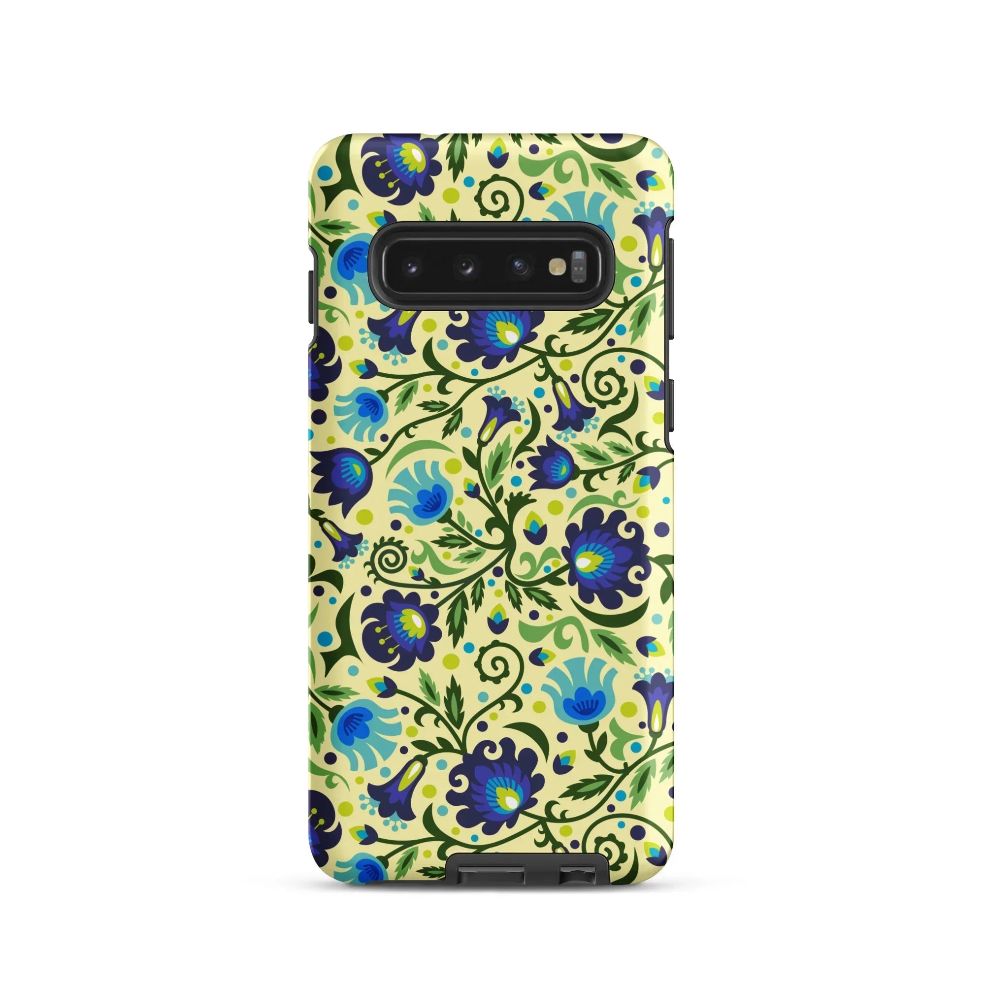 Gdańsk Blues Wycinanki Samsung Case over yellow - The Global Wanderer