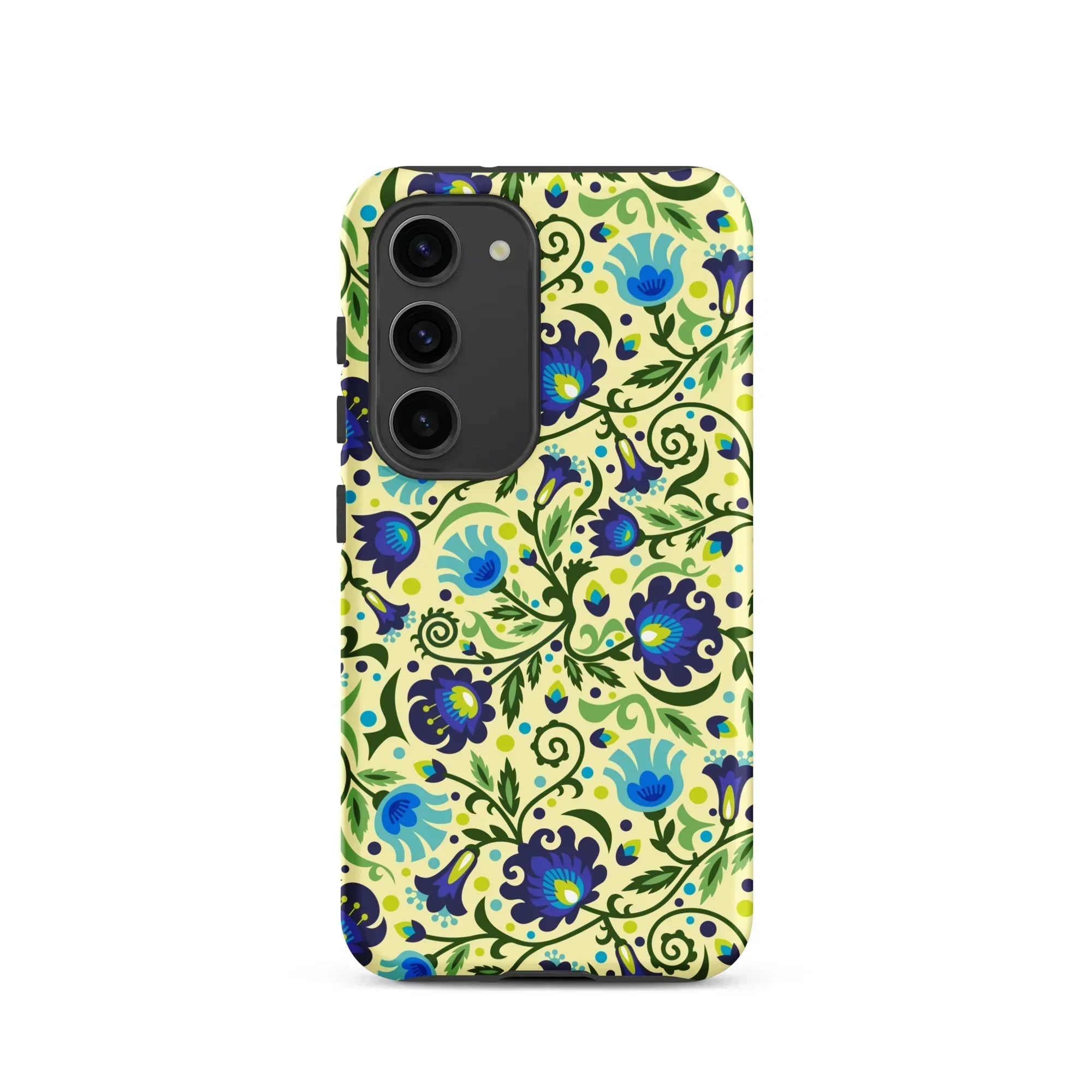 Gdańsk Blues Wycinanki Samsung Case over yellow - The Global Wanderer