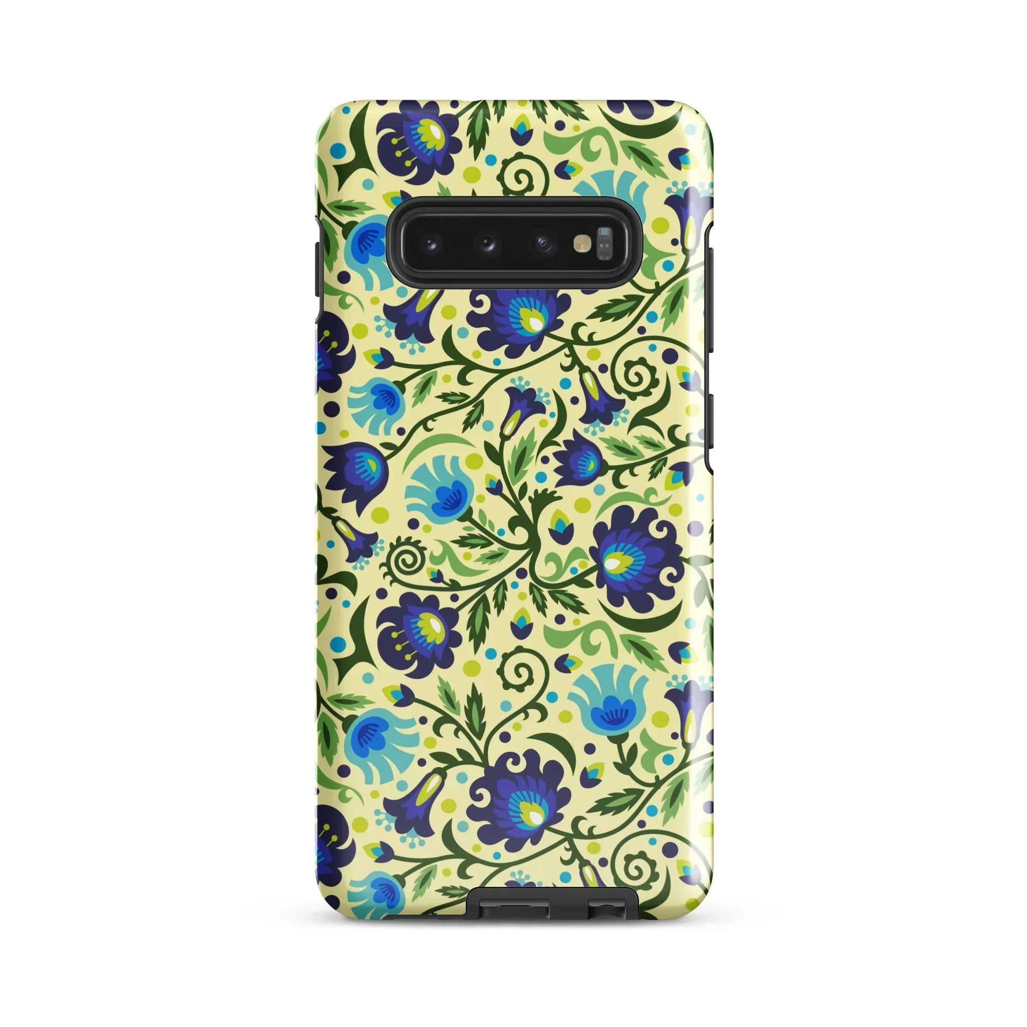 Gdańsk Blues Wycinanki Samsung Case over yellow - The Global Wanderer