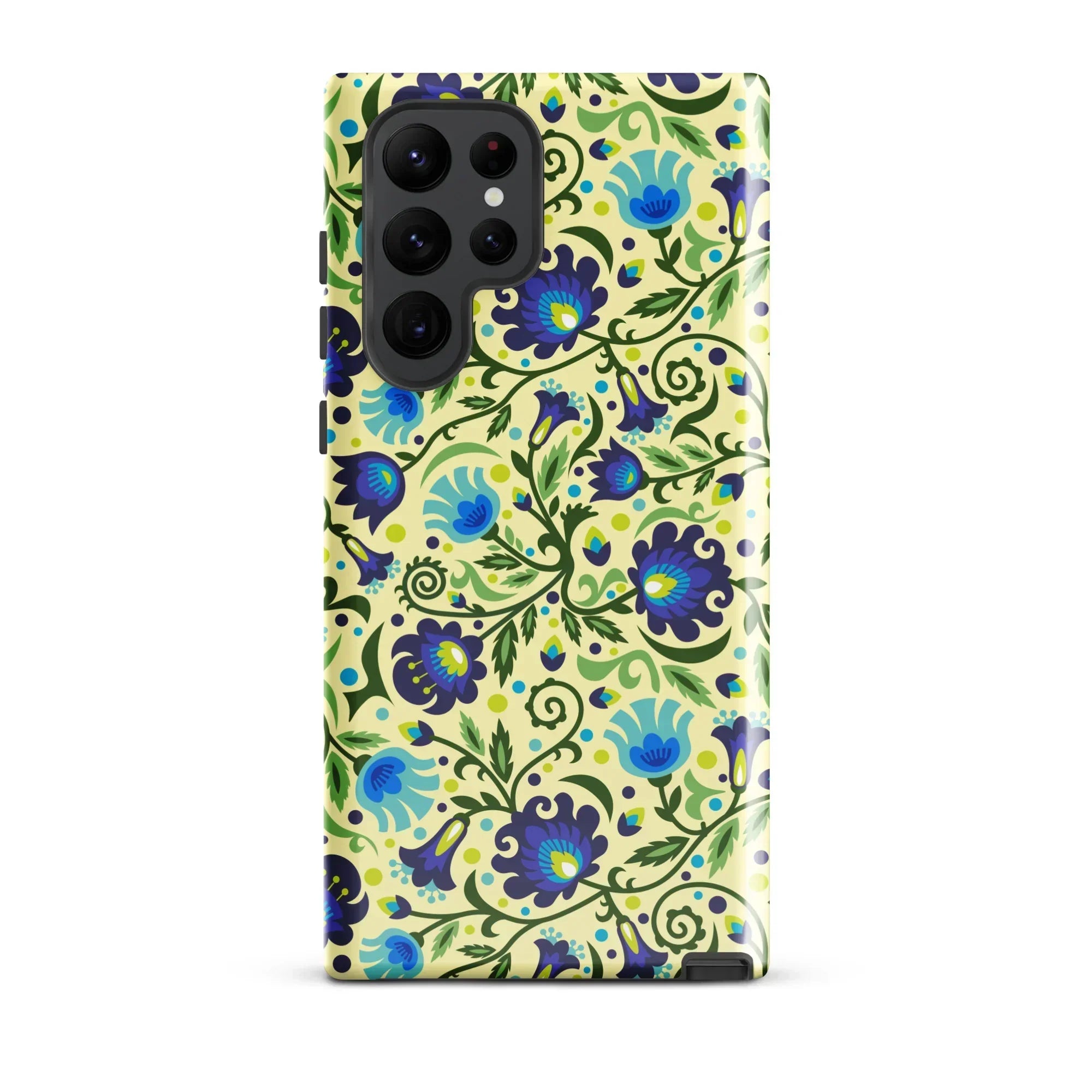 Gdańsk Blues Wycinanki Samsung Case over yellow - The Global Wanderer