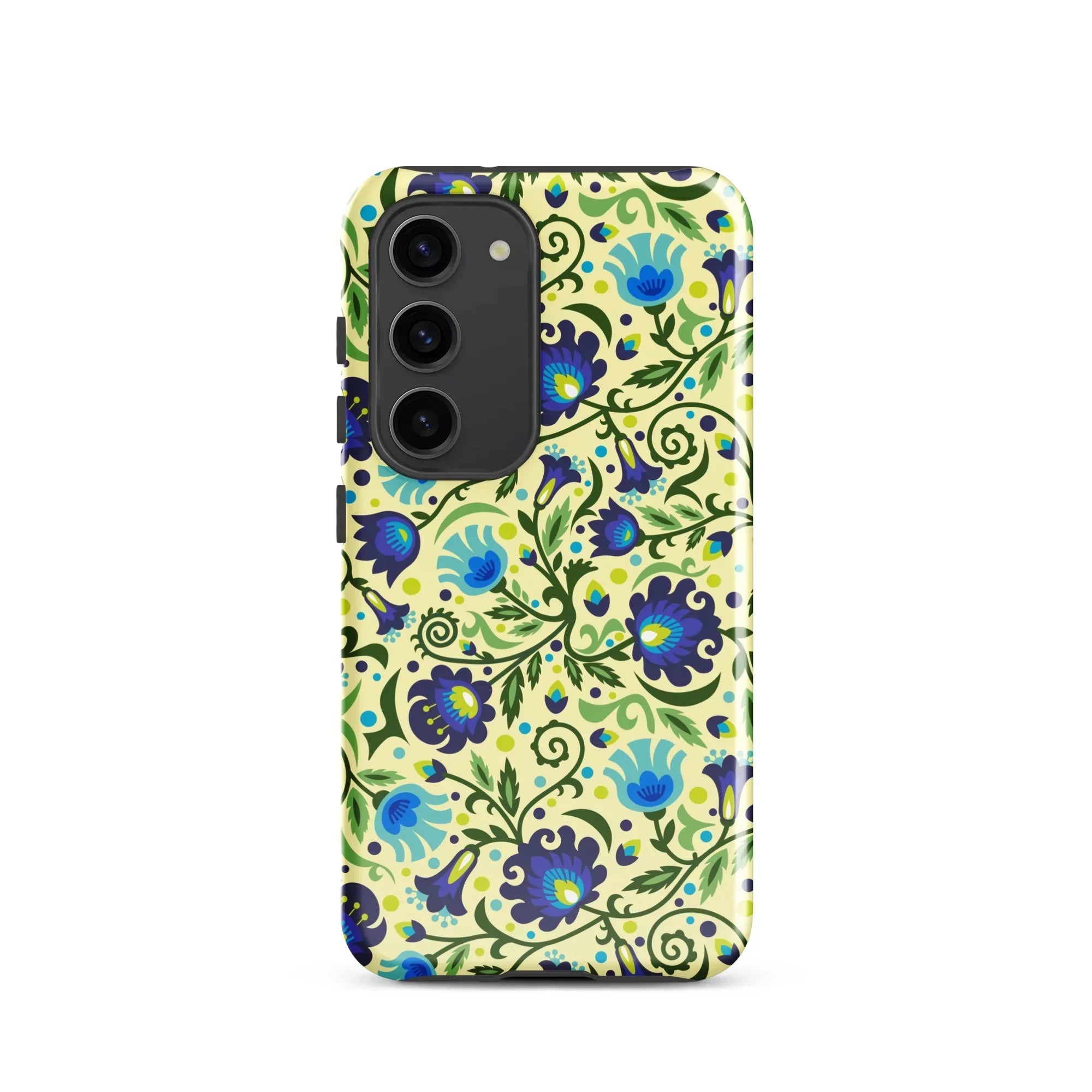 Gdańsk Blues Wycinanki Samsung Case over yellow - The Global Wanderer