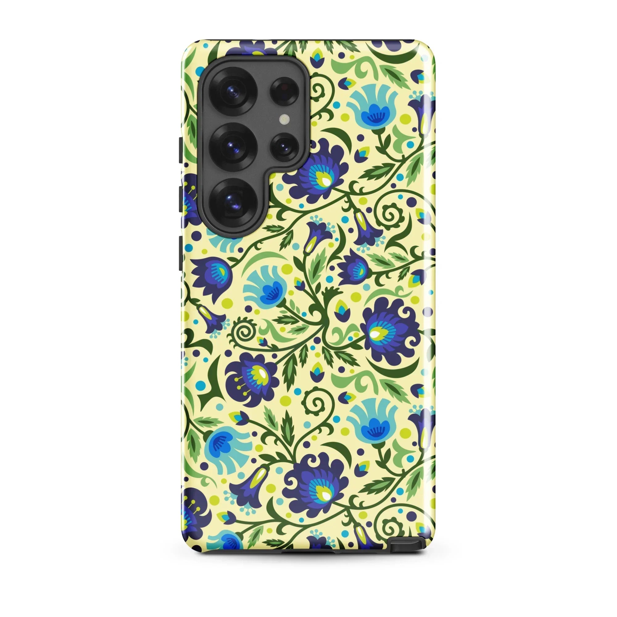 Gdańsk Blues Wycinanki Samsung Case over yellow - The Global Wanderer