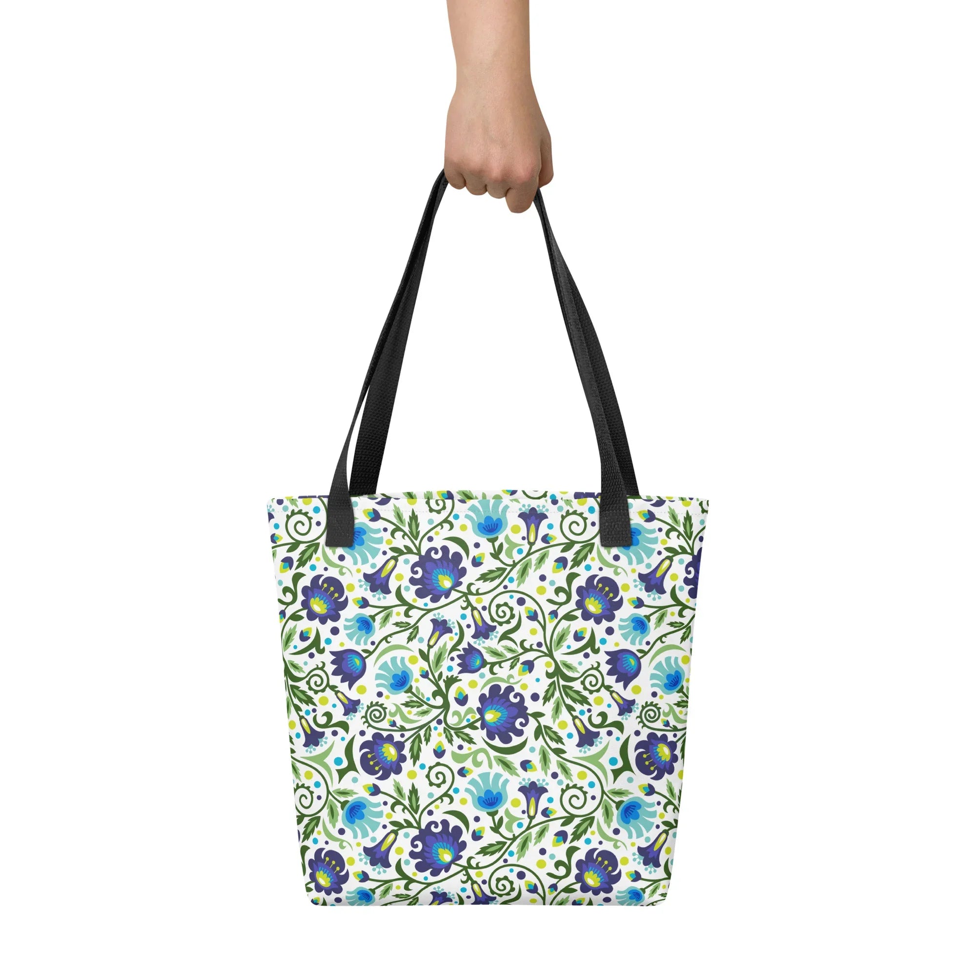 Gdańsk Blues Wycinanki Tote Bag over white - The Global Wanderer