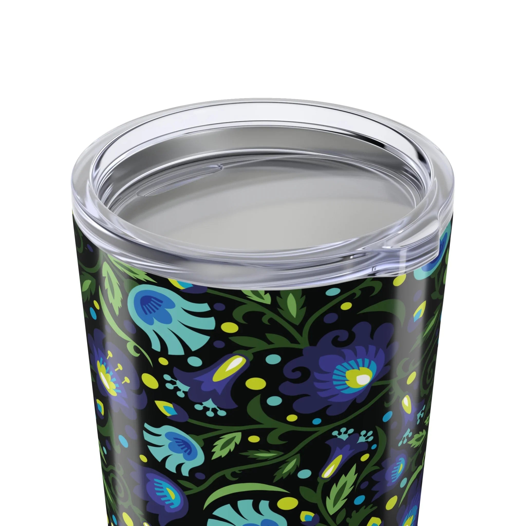 Gdańsk Blues Wycinanki Tumbler over black - The Global Wanderer