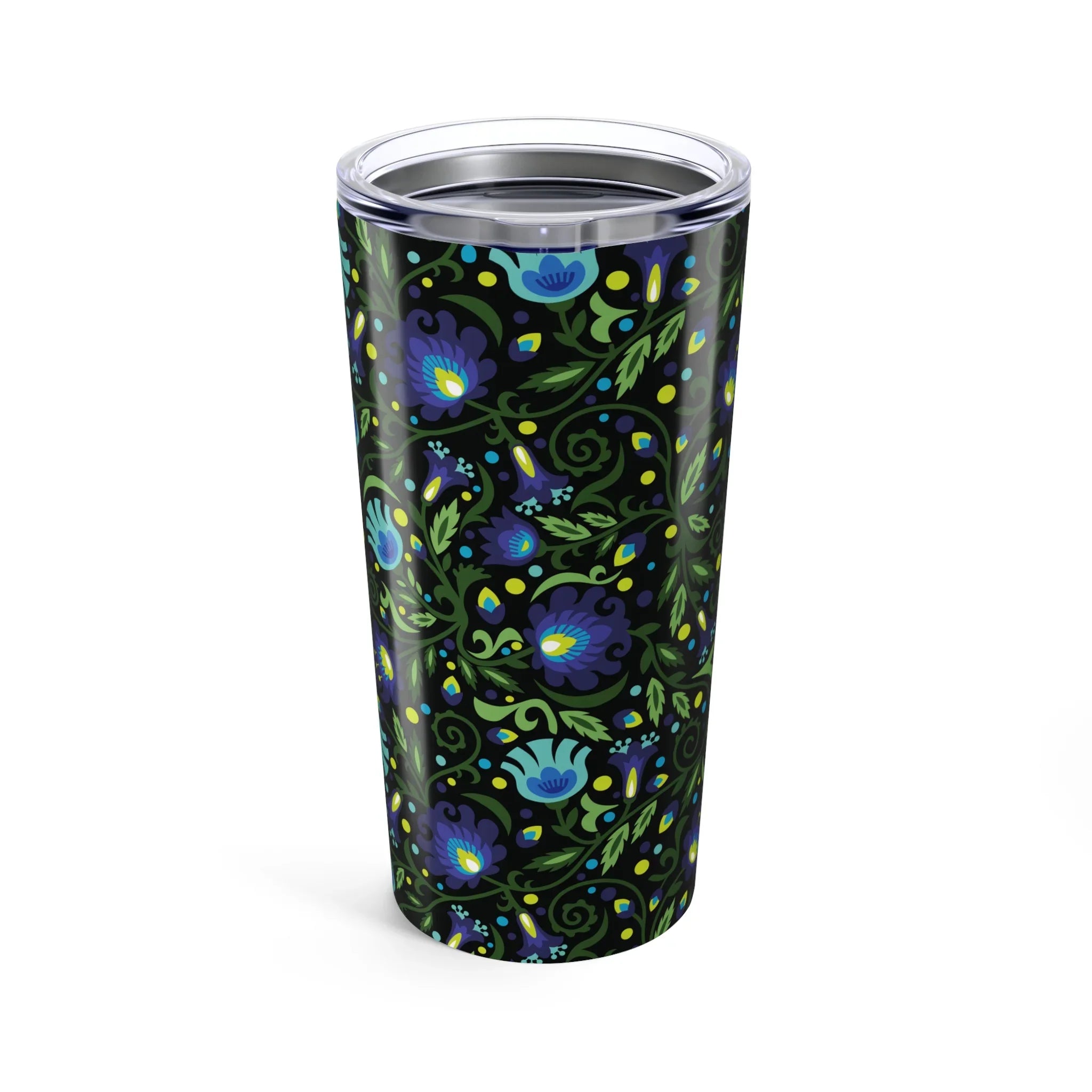Gdańsk Blues Wycinanki Tumbler over black - The Global Wanderer