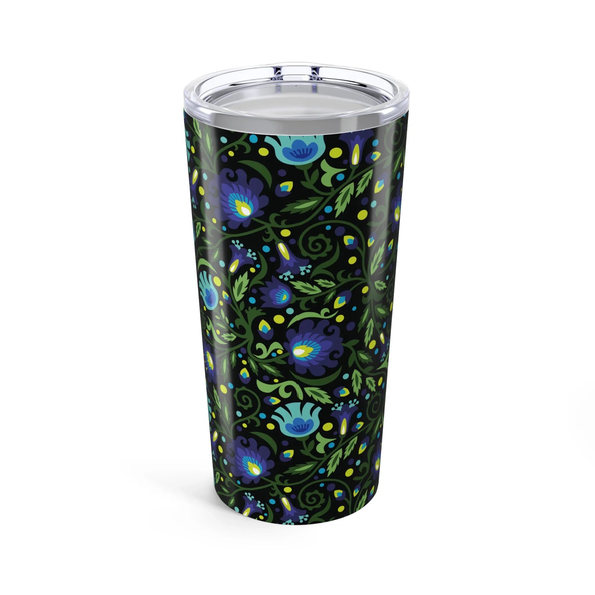 Gdańsk Blues Wycinanki Tumbler over black - The Global Wanderer
