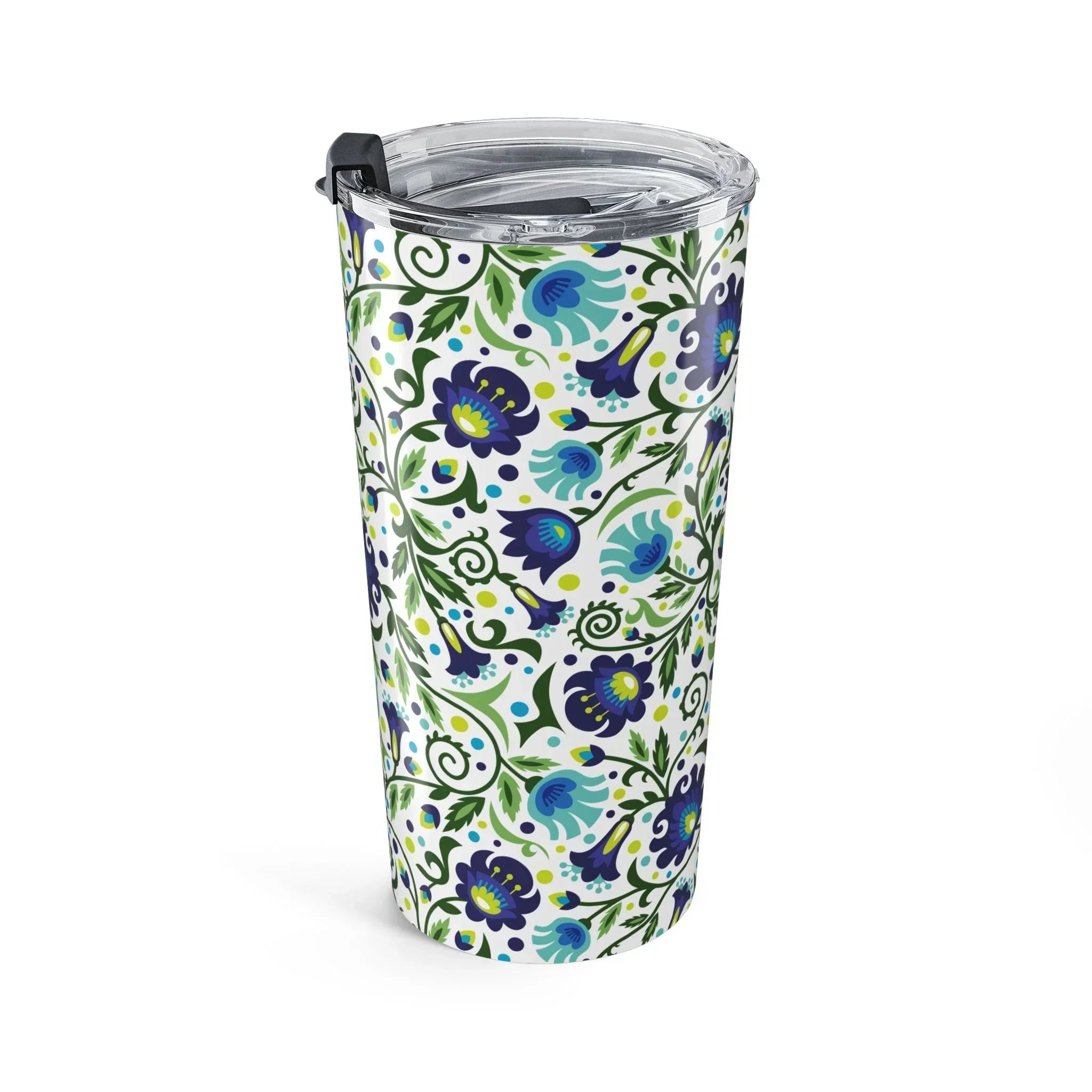 Gdańsk Blues Wycinanki Tumbler over white - The Global Wanderer
