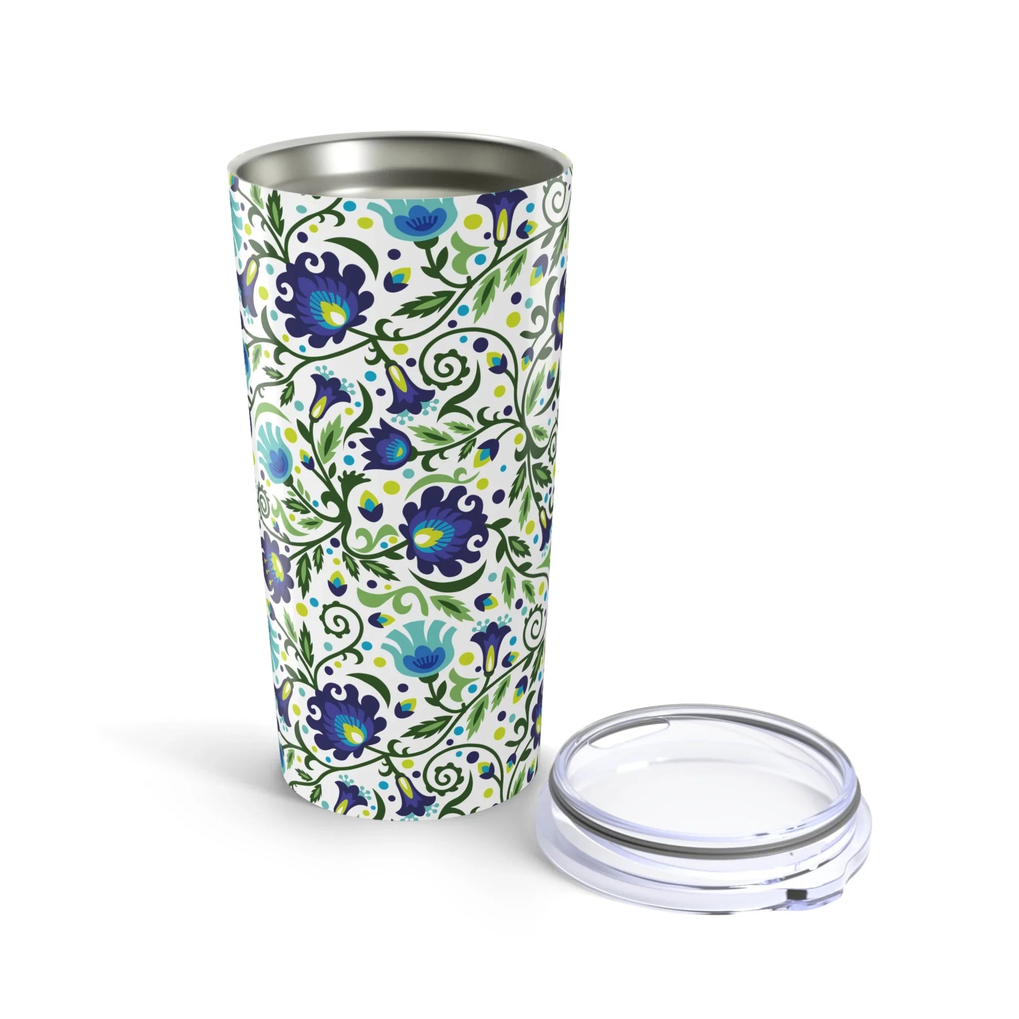 Gdańsk Blues Wycinanki Tumbler over white - The Global Wanderer