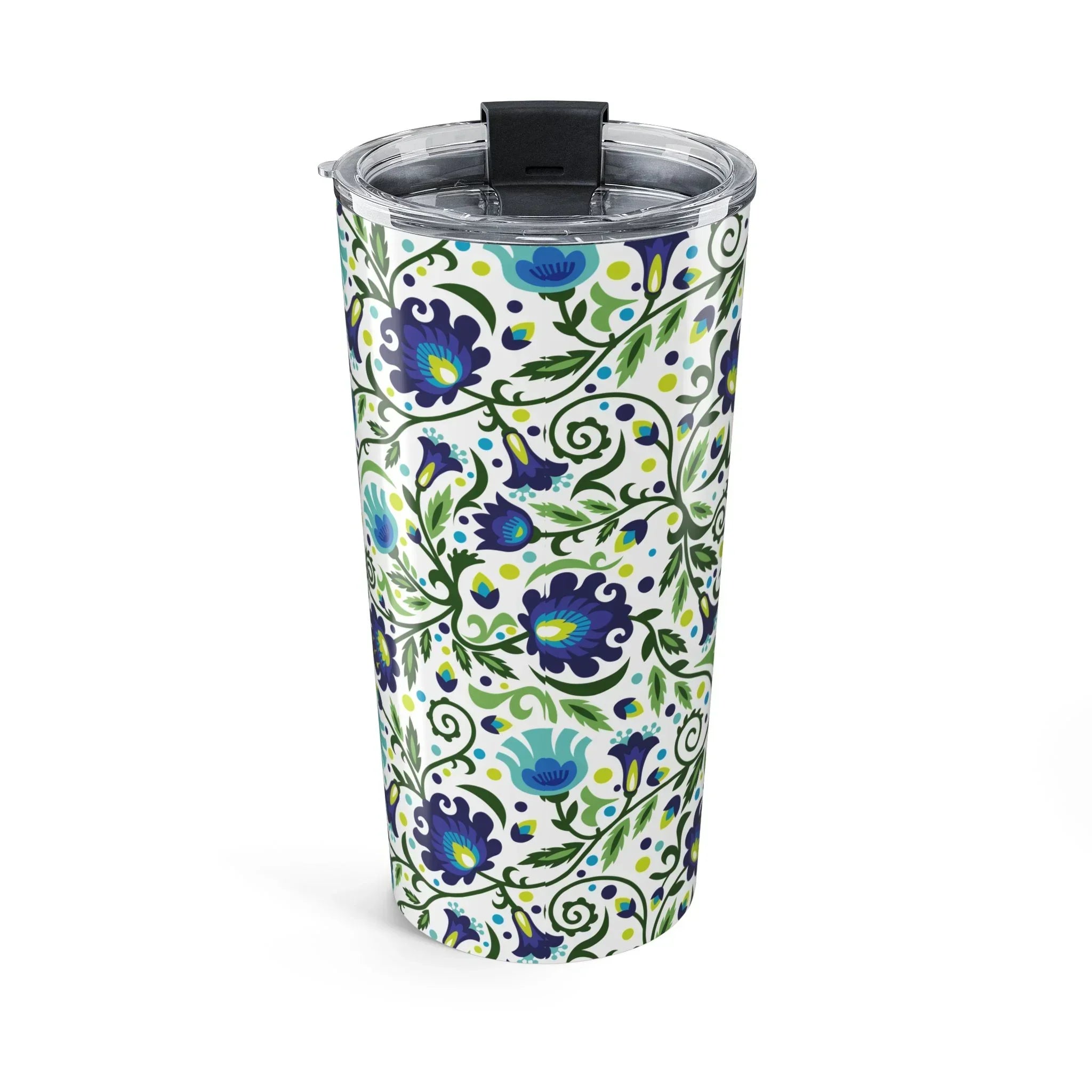 Gdańsk Blues Wycinanki Tumbler over white - The Global Wanderer