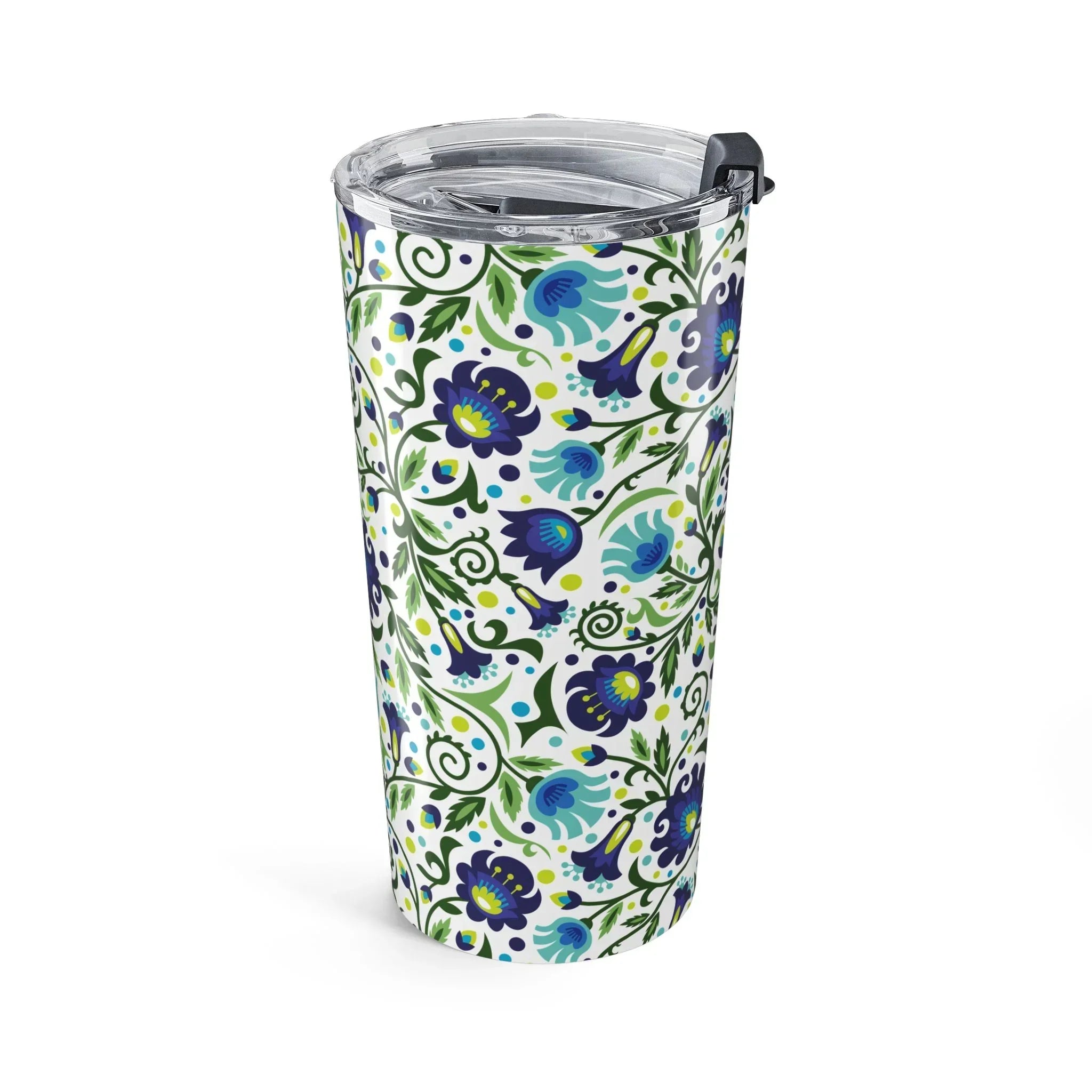 Gdańsk Blues Wycinanki Tumbler over white - The Global Wanderer