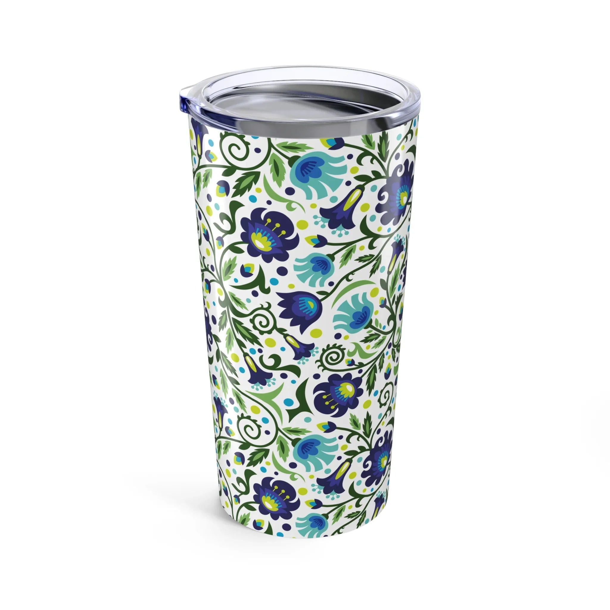 Gdańsk Blues Wycinanki Tumbler over white - The Global Wanderer