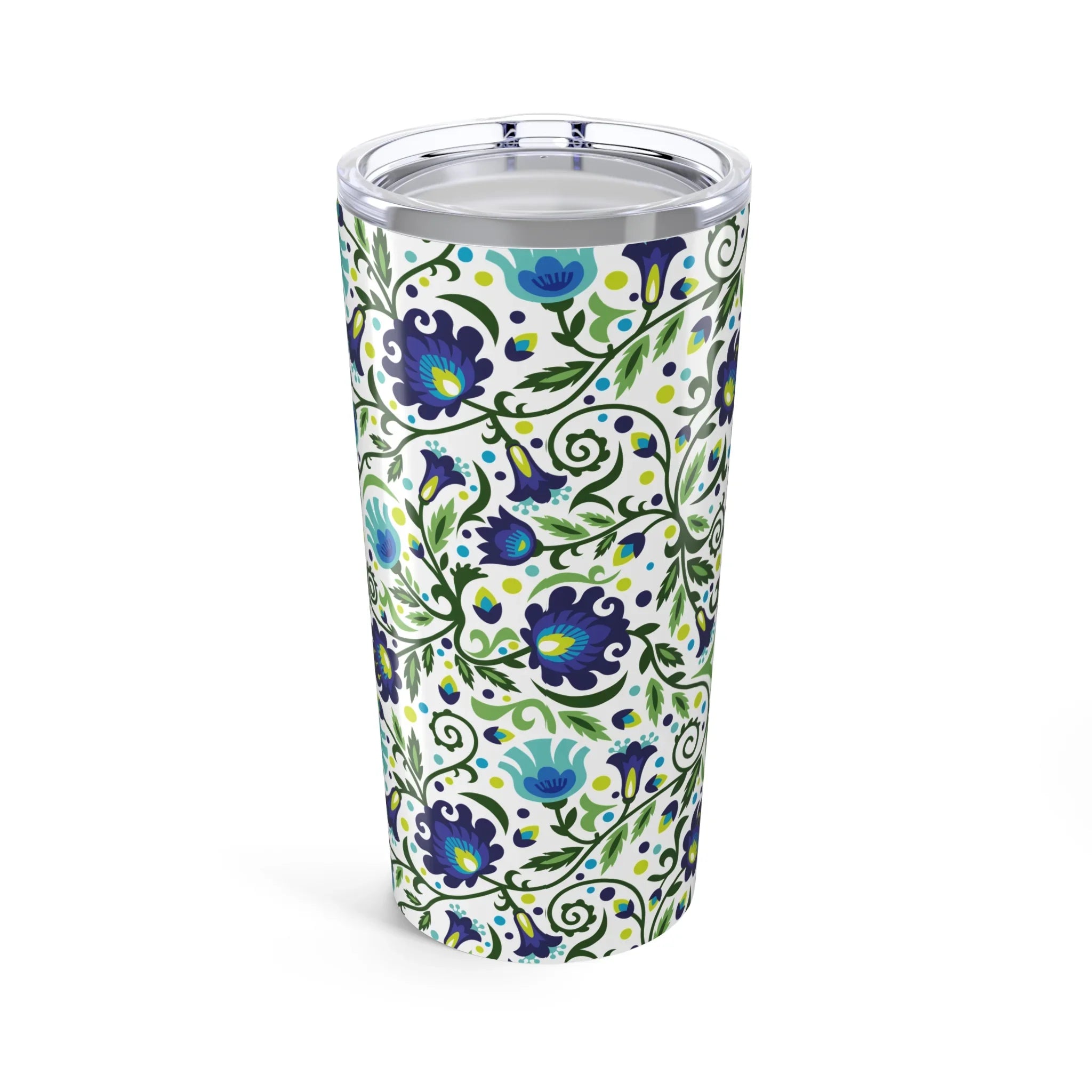 Gdańsk Blues Wycinanki Tumbler over white - The Global Wanderer