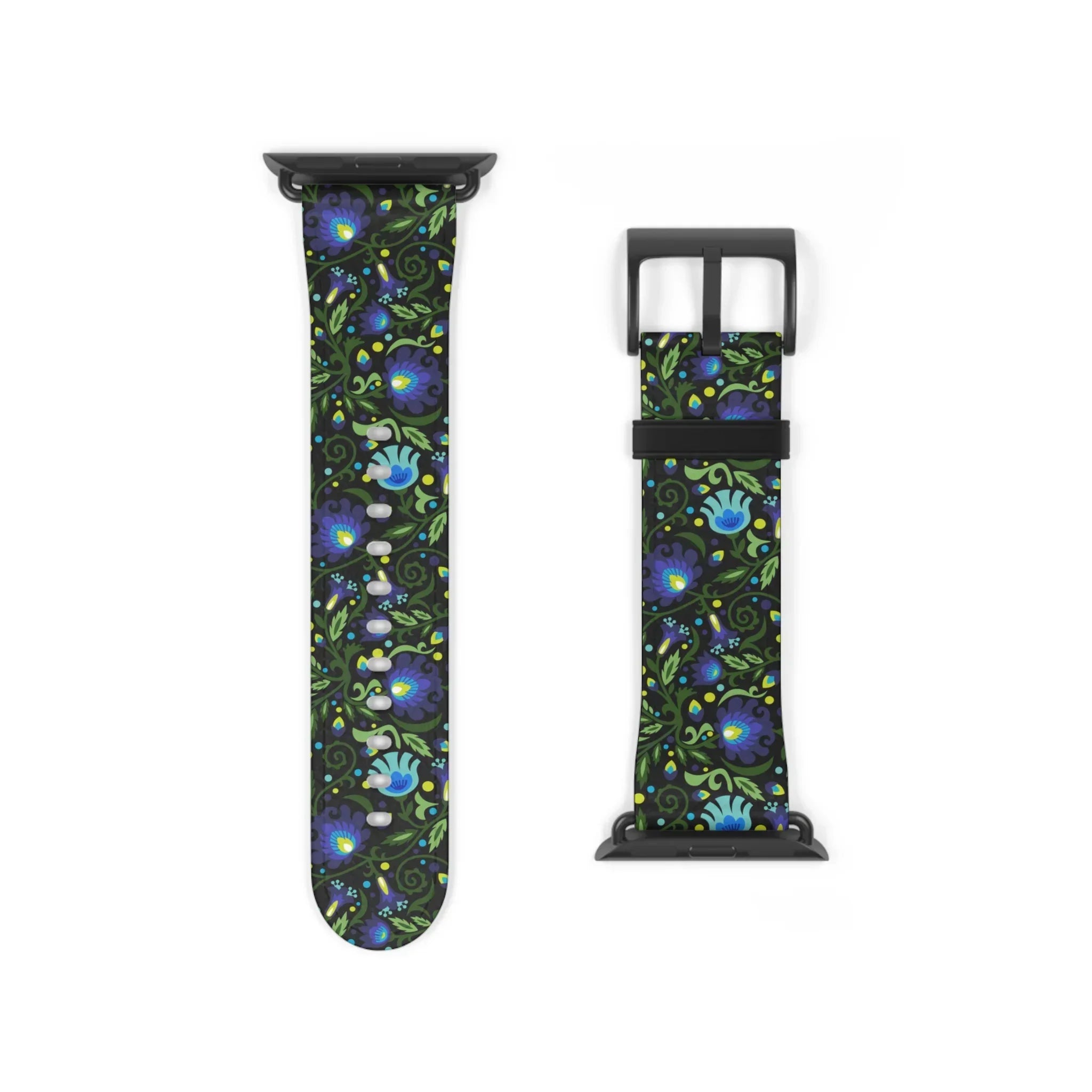 Gdańsk Blues Wycinanki Watch Band over black - The Global Wanderer