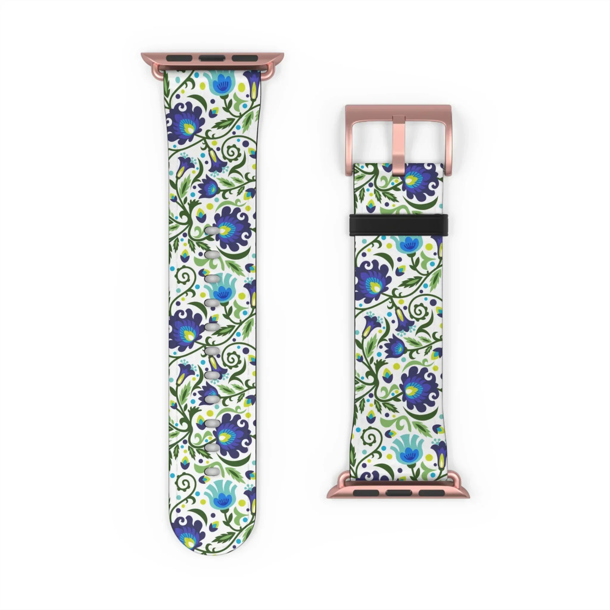 Gdańsk Blues Wycinanki Watch Band over white - The Global Wanderer