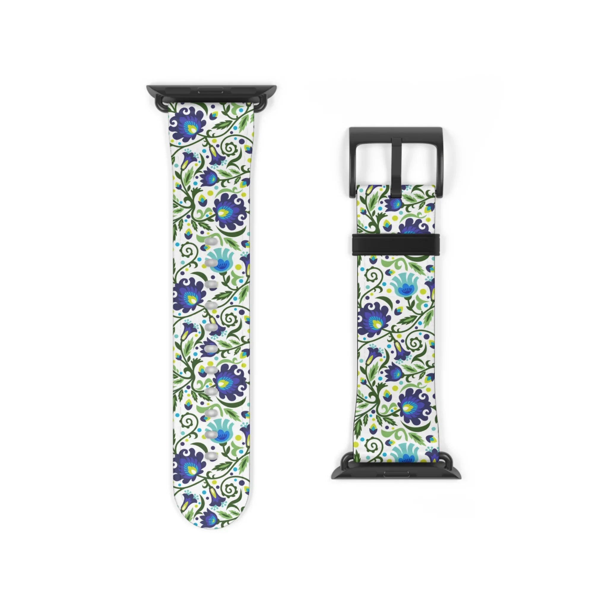 Gdańsk Blues Wycinanki Watch Band over white - The Global Wanderer