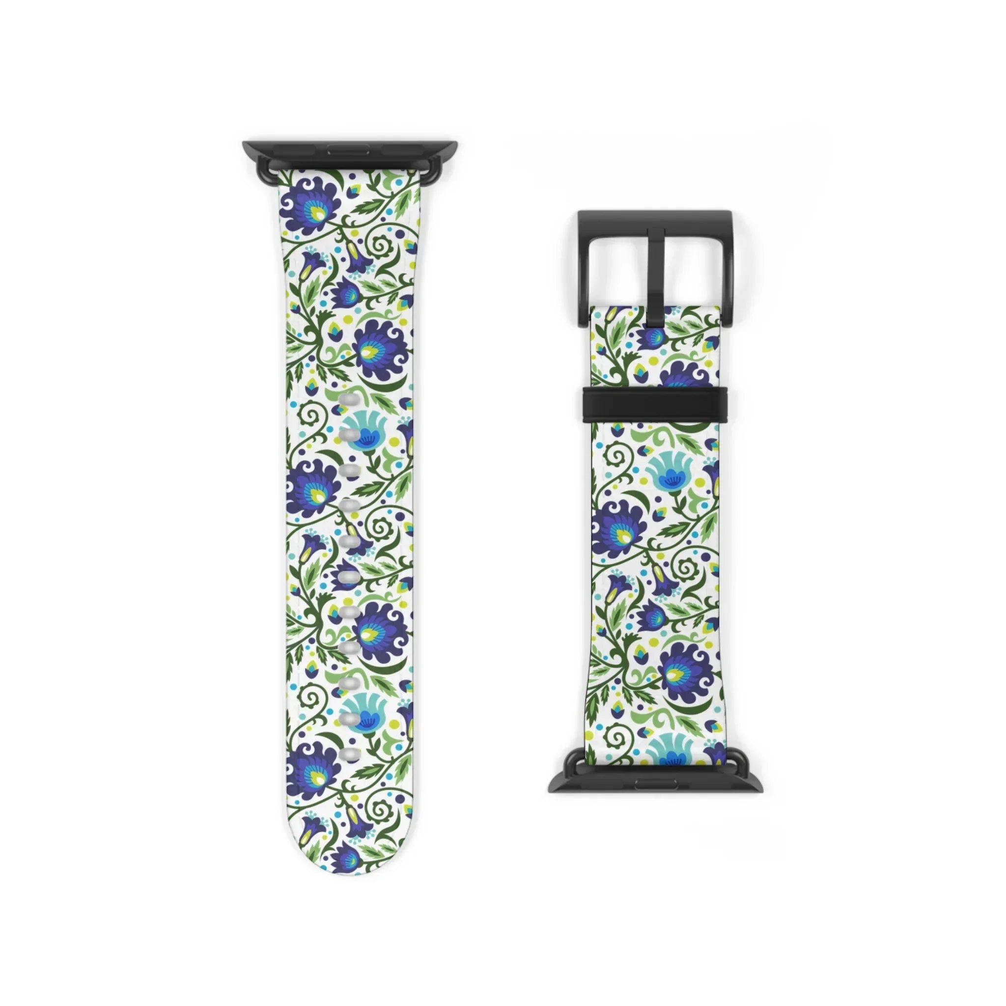 Gdańsk Blues Wycinanki Watch Band over white - The Global Wanderer