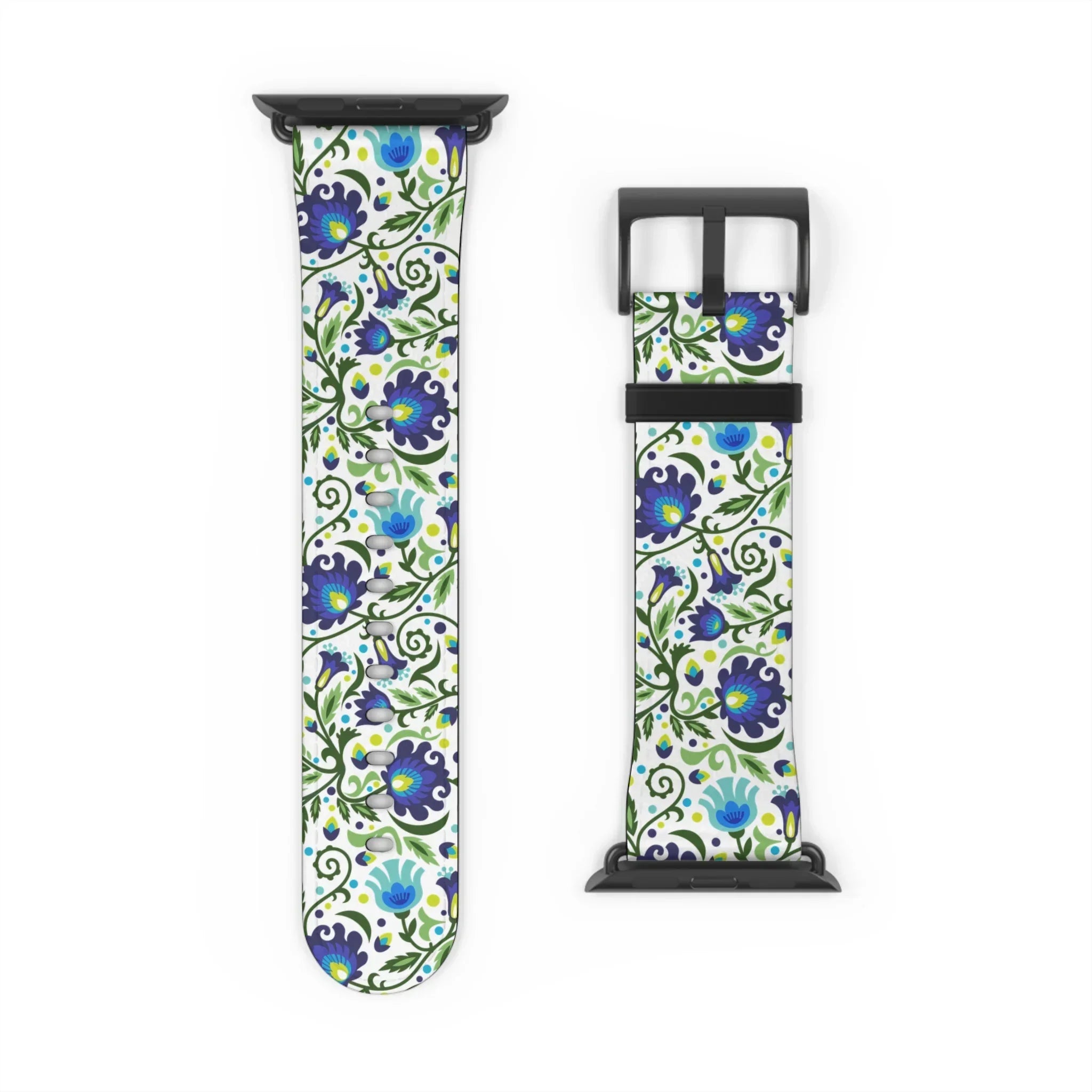 Gdańsk Blues Wycinanki Watch Band over white - The Global Wanderer