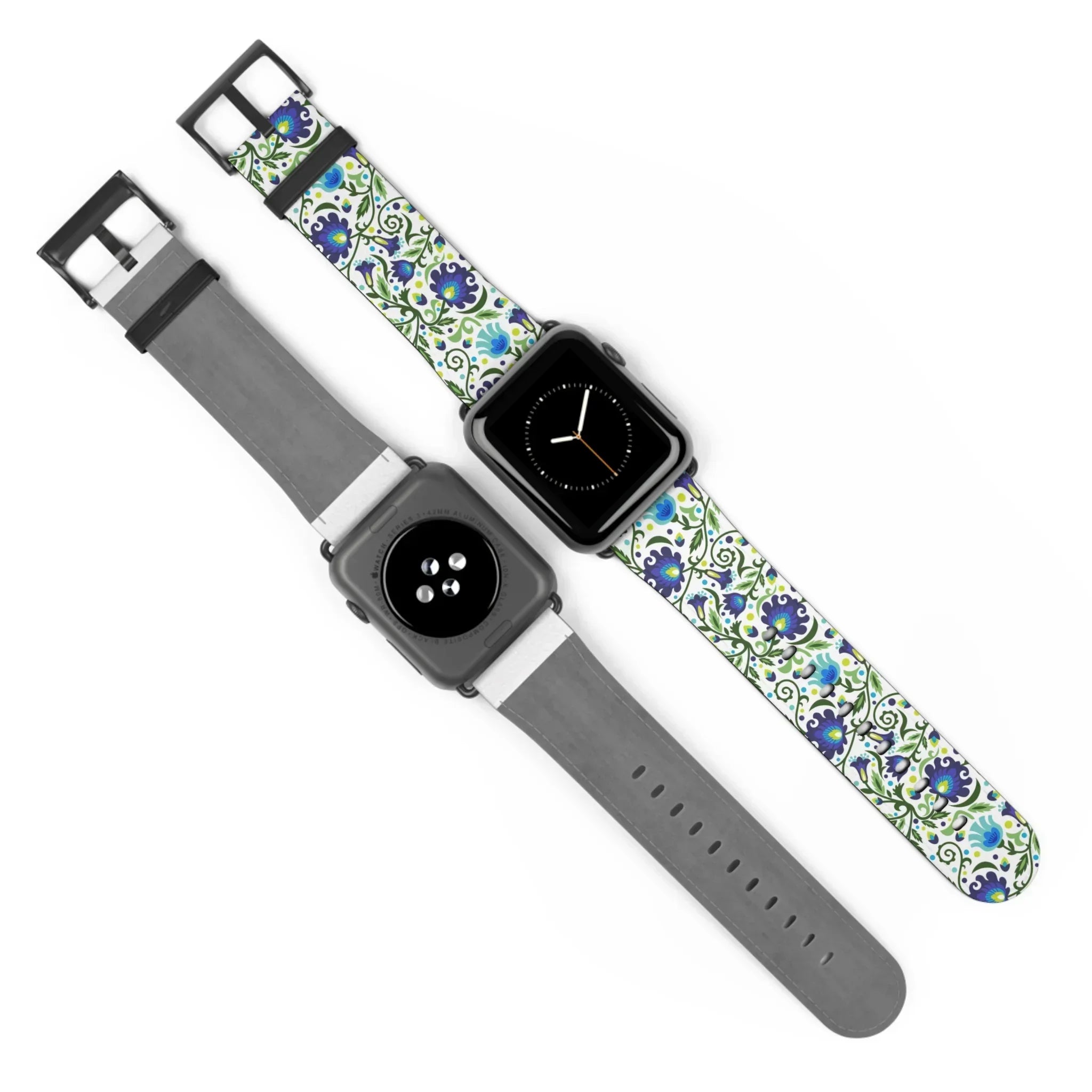 Gdańsk Blues Wycinanki Watch Band over white - The Global Wanderer