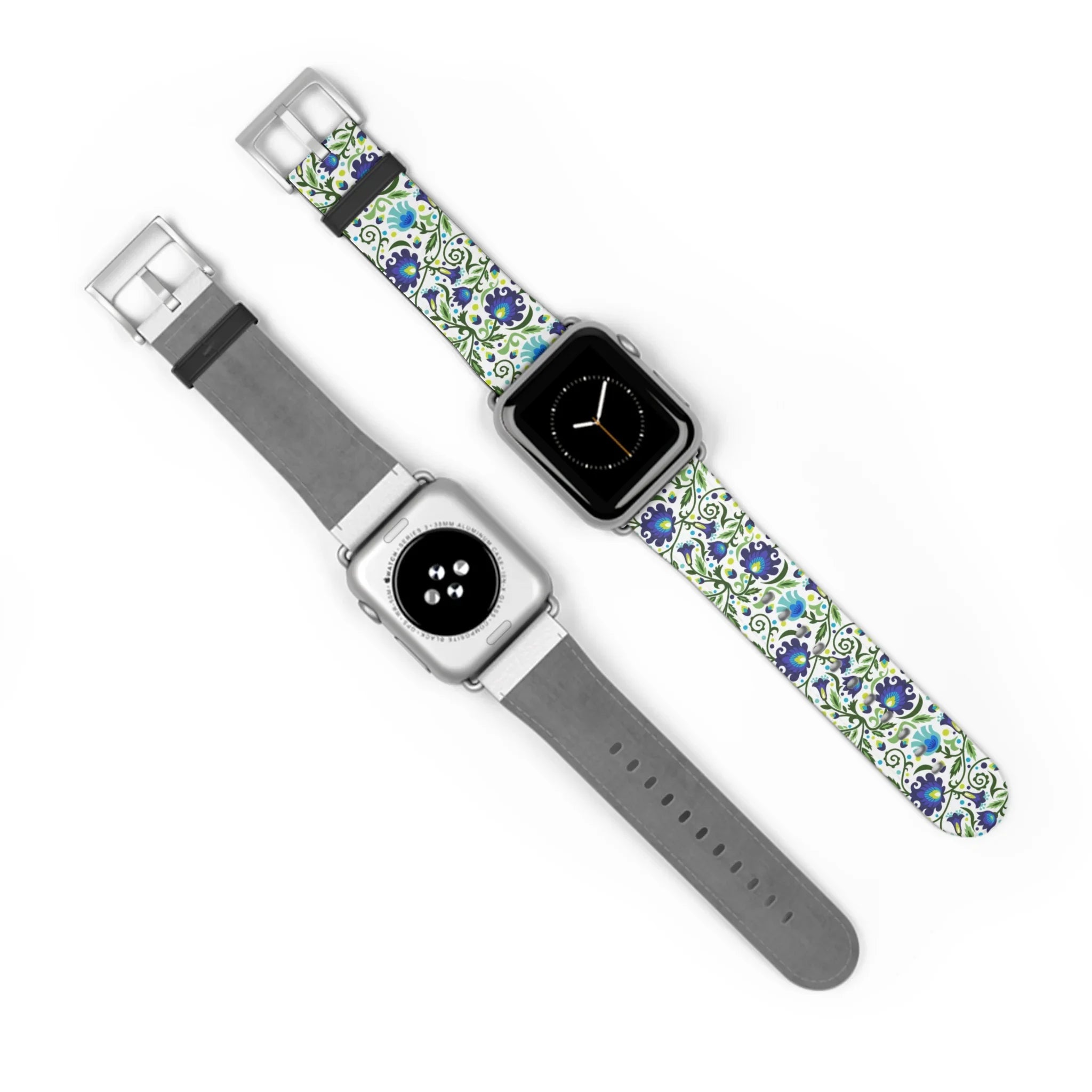 Gdańsk Blues Wycinanki Watch Band over white - The Global Wanderer