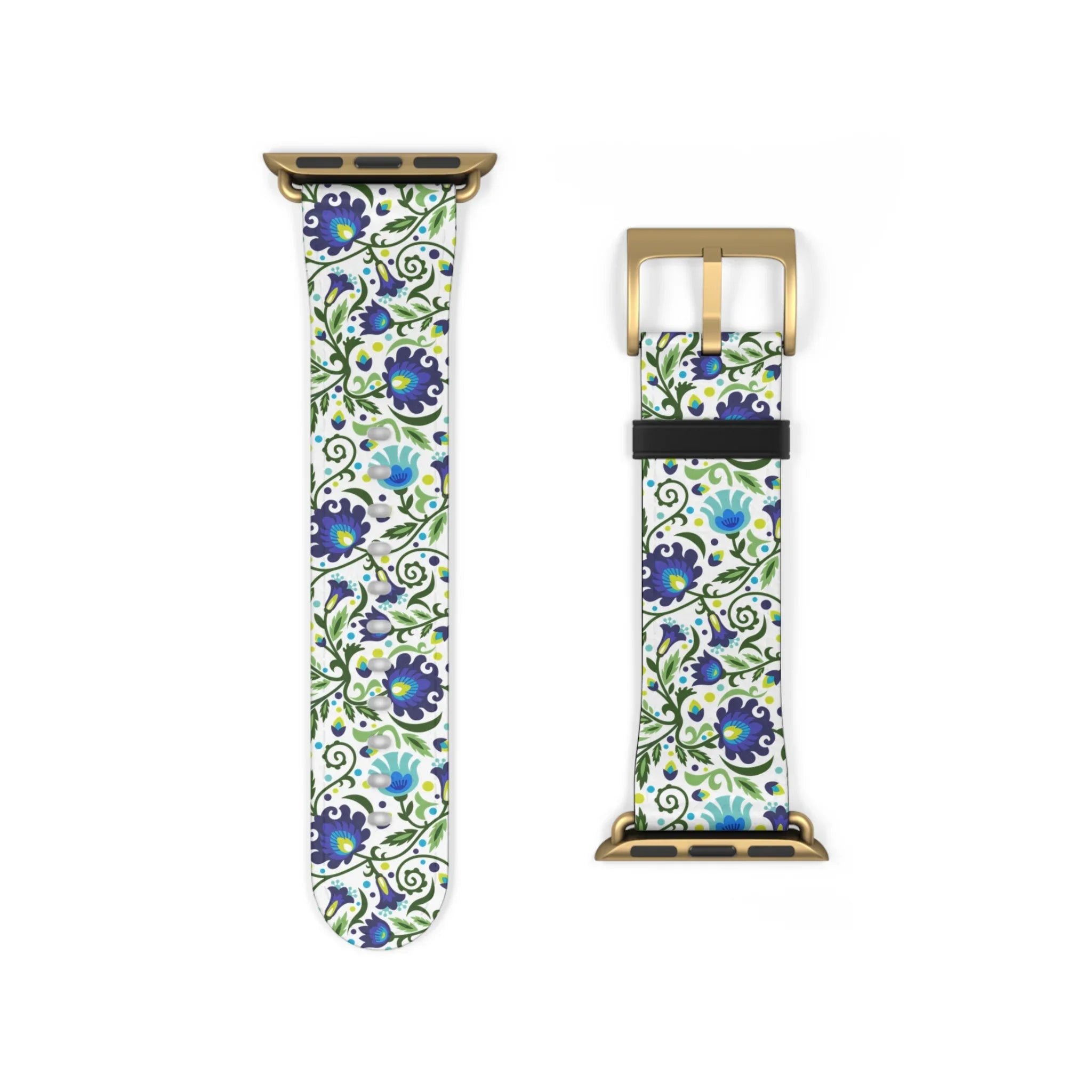 Gdańsk Blues Wycinanki Watch Band over white - The Global Wanderer