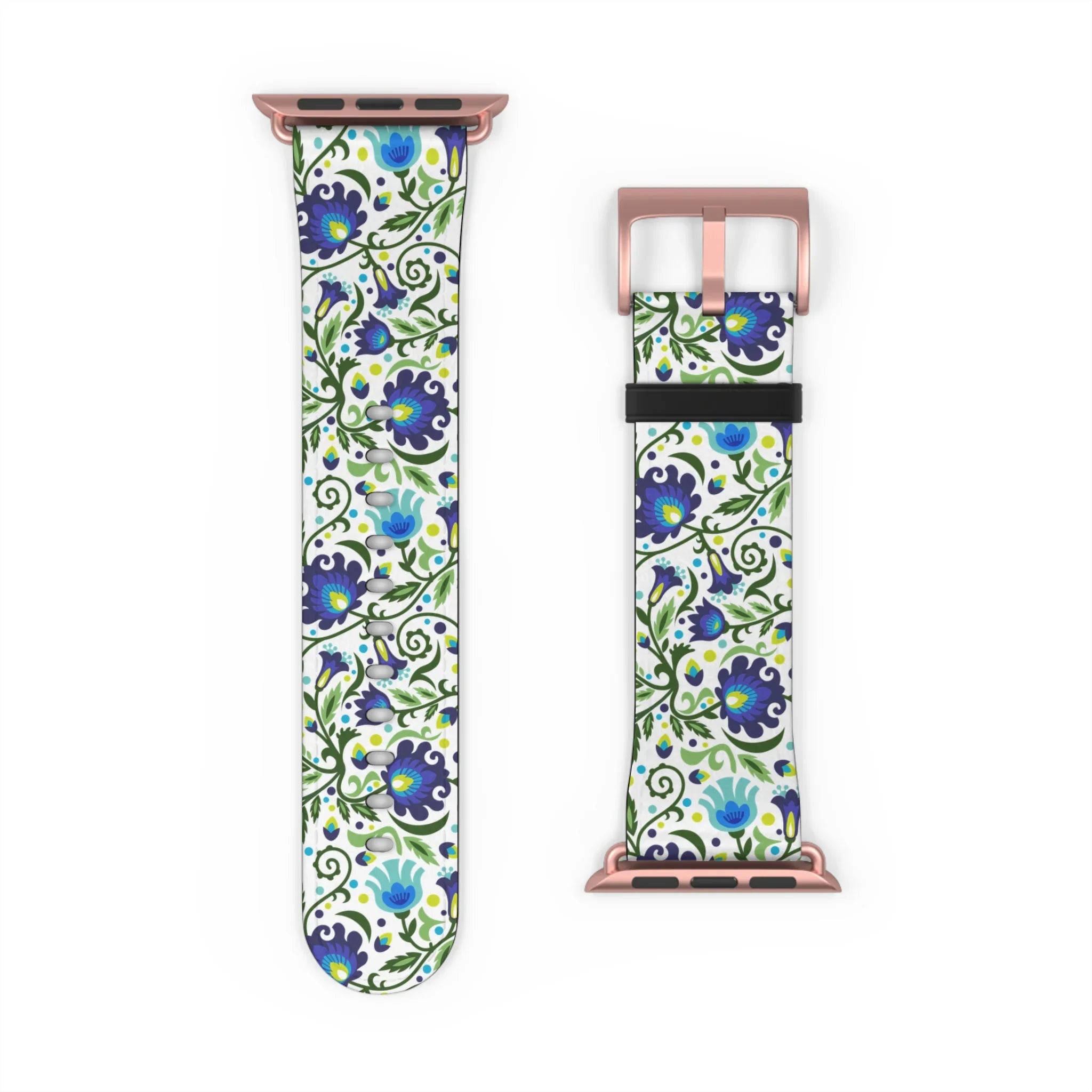Gdańsk Blues Wycinanki Watch Band over white - The Global Wanderer