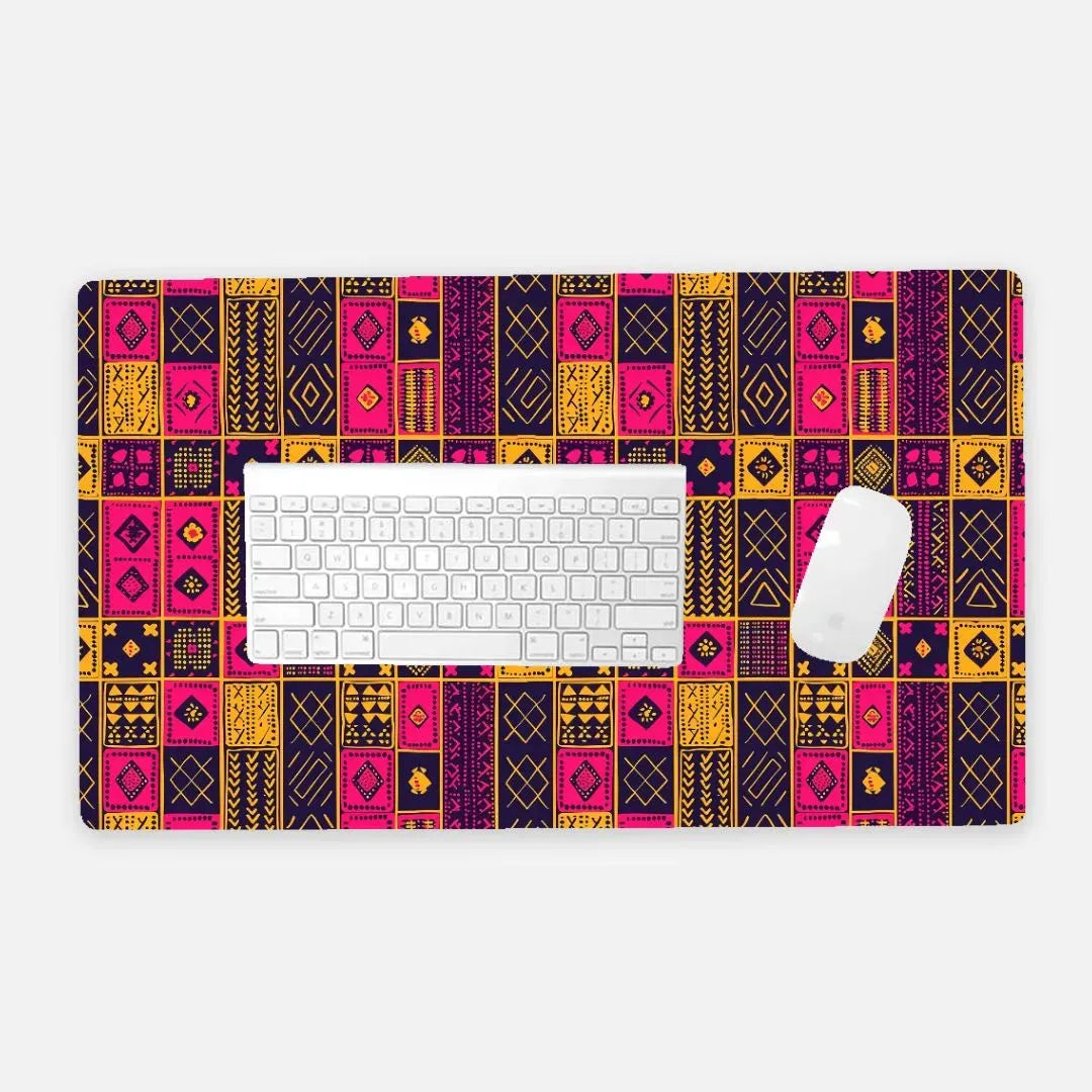 Ghanaian Kente Cloth Print Desk Mat - The Global Wanderer