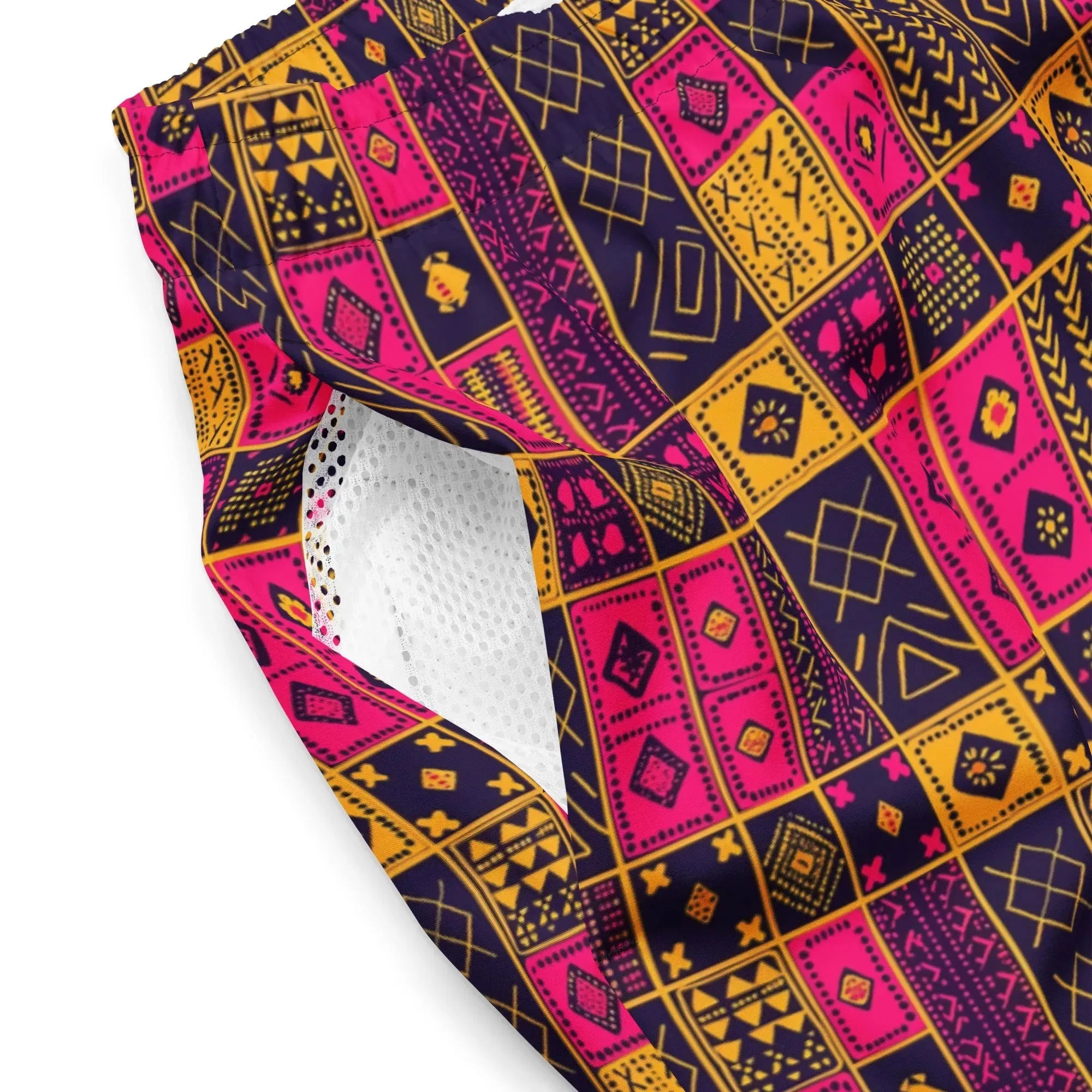 Ghanaian Kente Cloth Recycled Men's Swim Trunks - The Global Wanderer
