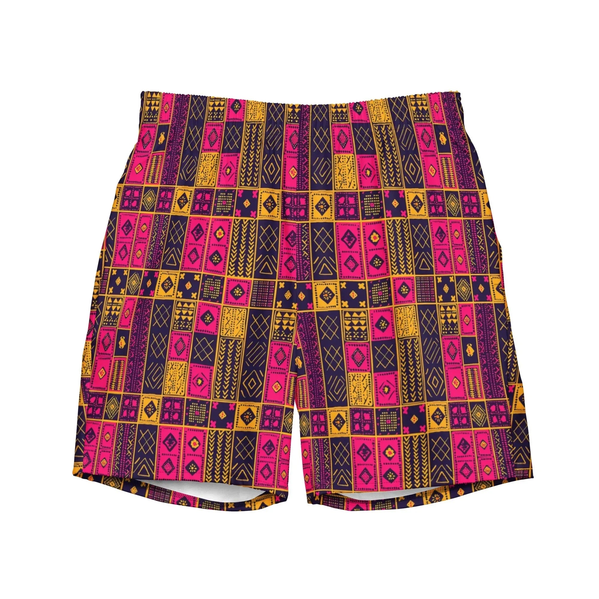 Ghanaian Kente Cloth Recycled Men's Swim Trunks - The Global Wanderer