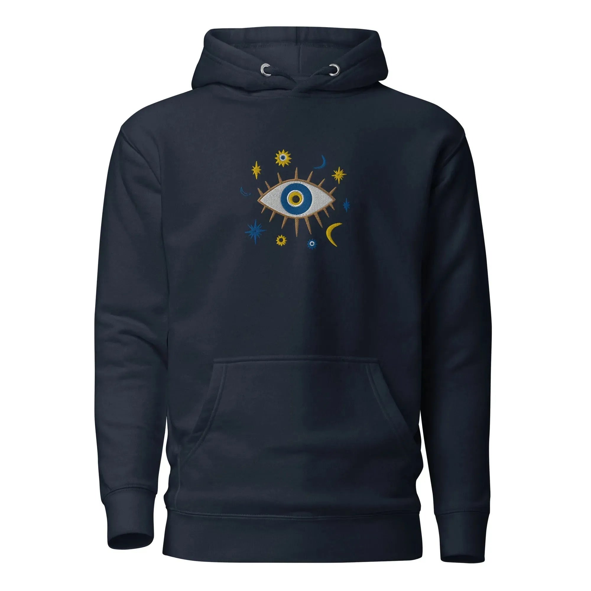 Greek Evil Eye Embroidered Hoodie - The Global Wanderer