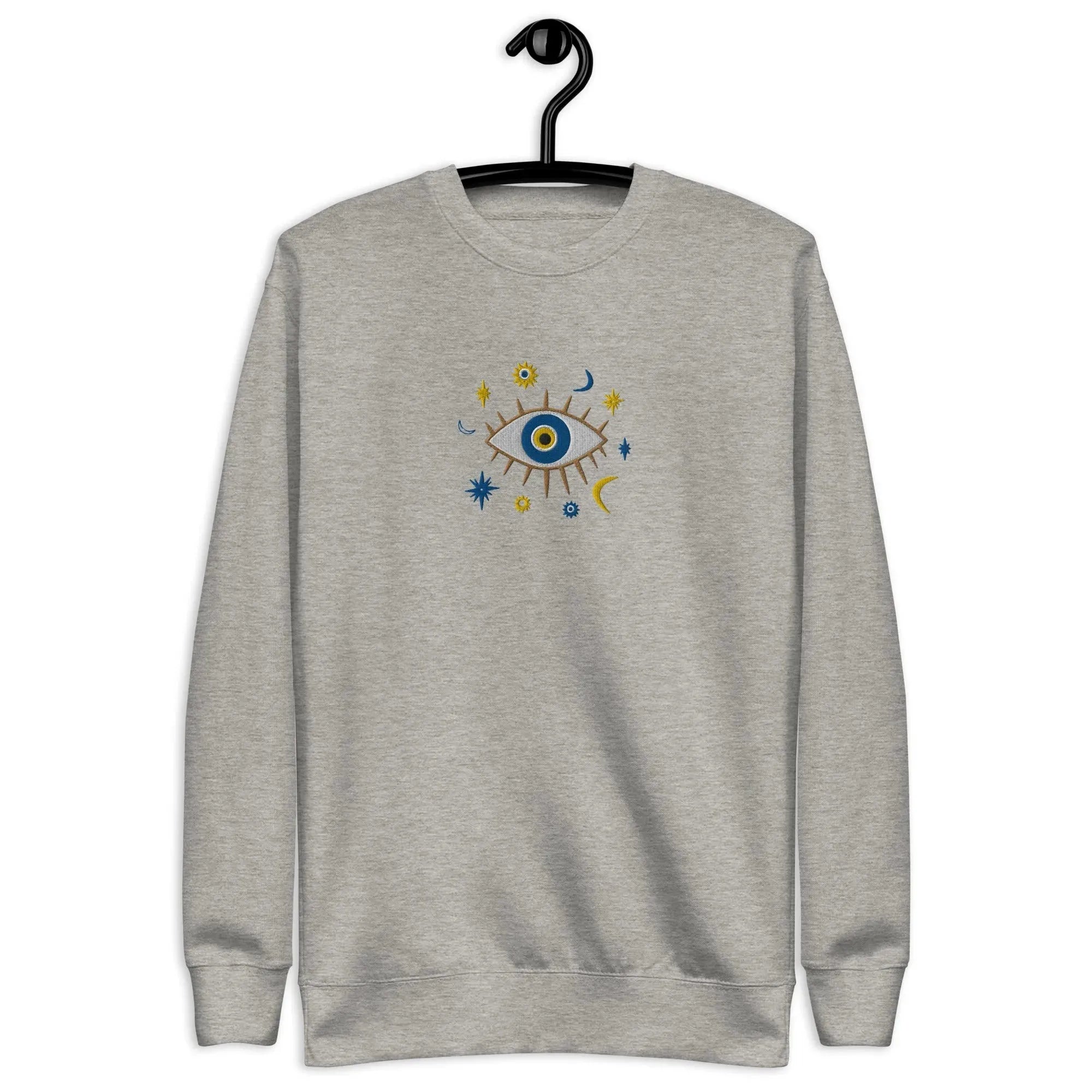 Greek Evil Eye Embroidered Sweatshirt - The Global Wanderer