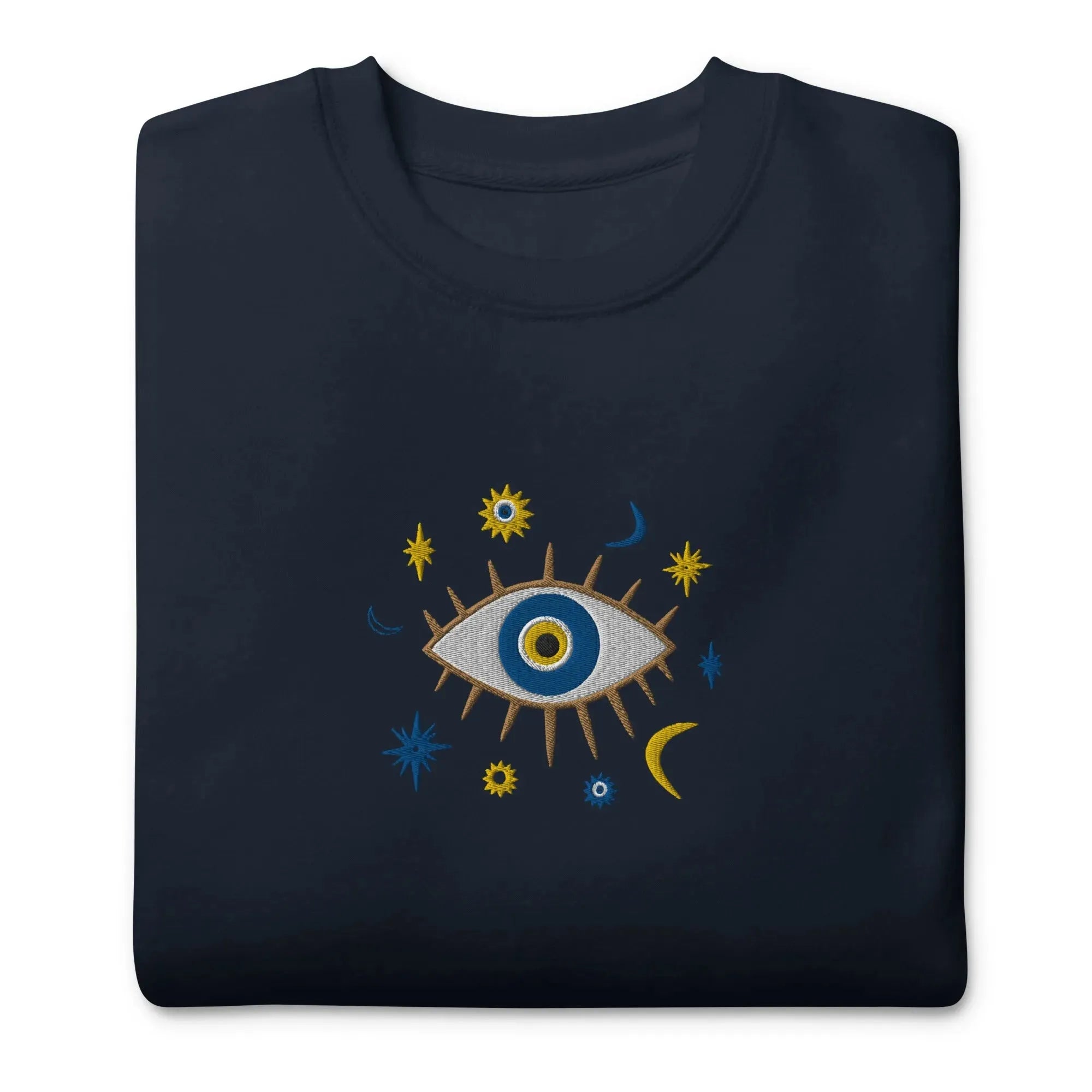 Greek Evil Eye Embroidered Sweatshirt - The Global Wanderer