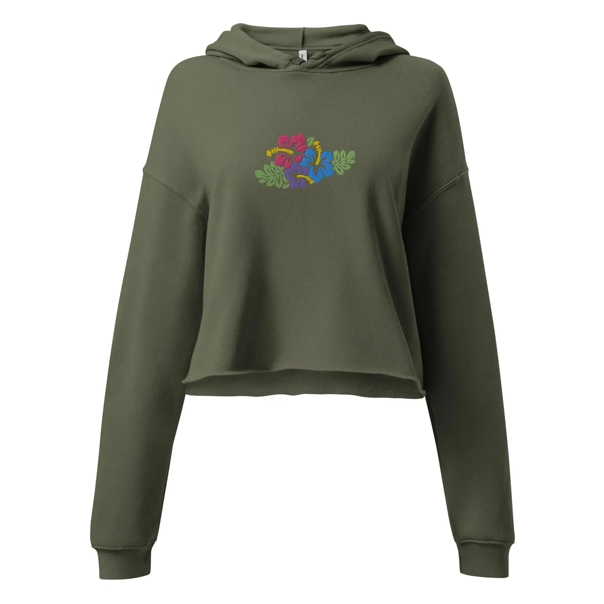 Hawaiian Tropical Leaves Cropped Hoodie - The Global Wanderer