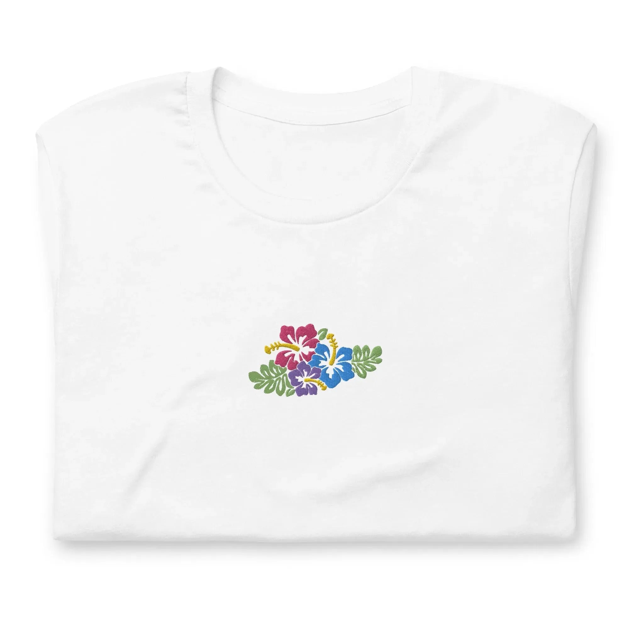 Hawaiian Tropical Leaves Embroidered T-Shirt - The Global Wanderer