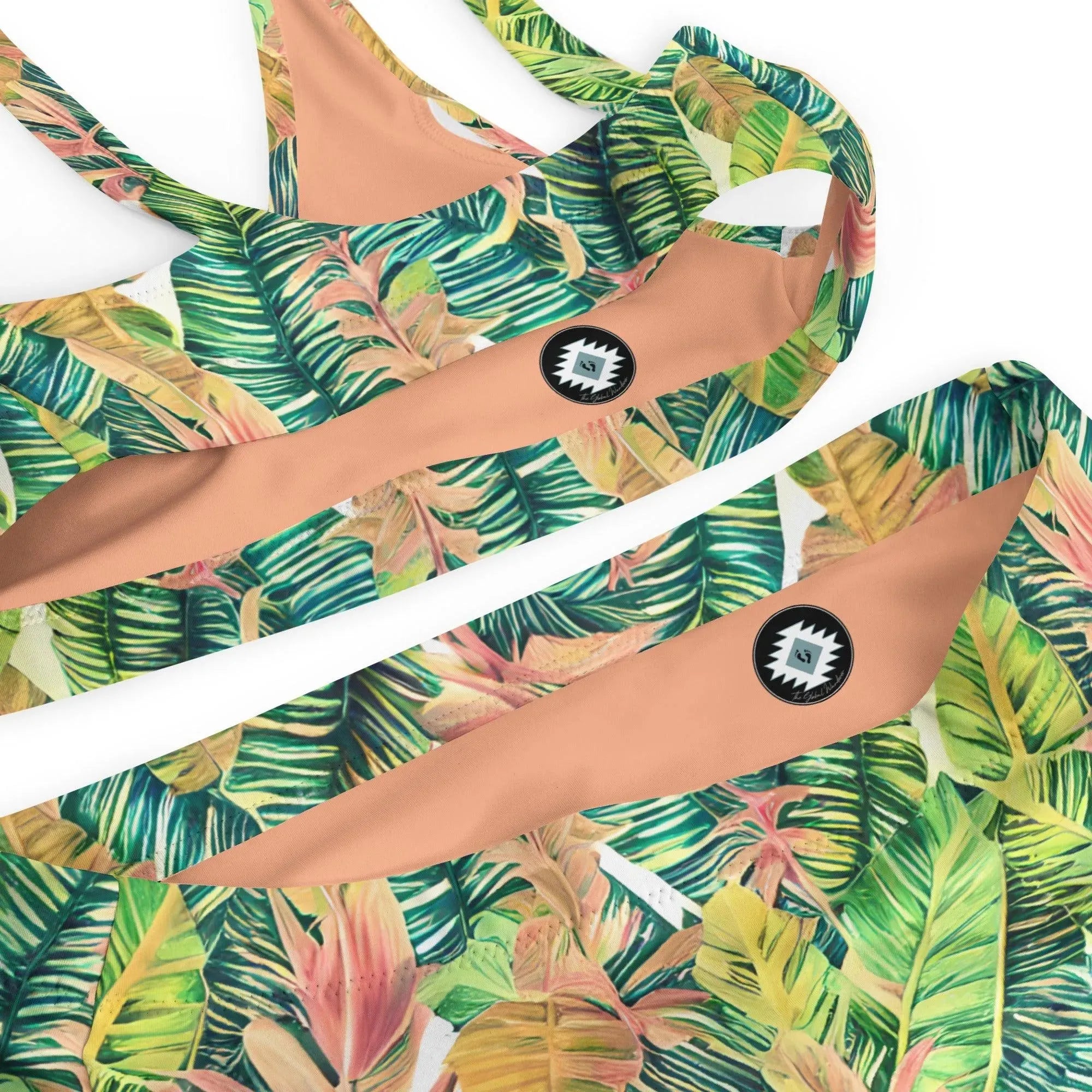 Hawaiian Tropical Leaves Recycled High-Waisted Bikini - The Global Wanderer