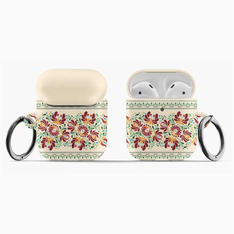 Hungarian Beige Matyó AirPod Pro Case - The Global Wanderer