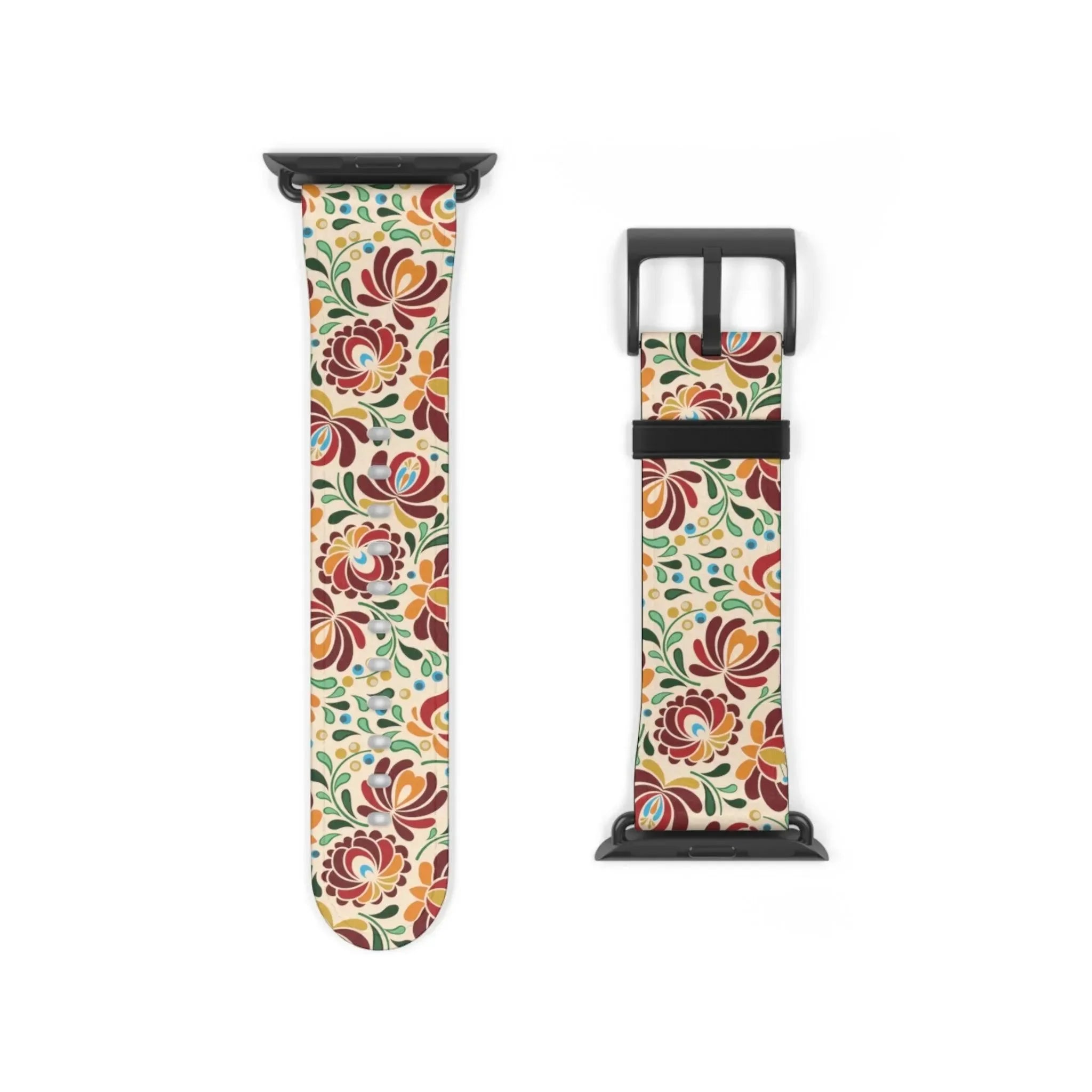Hungarian Matyó Beige Watch Band - The Global Wanderer