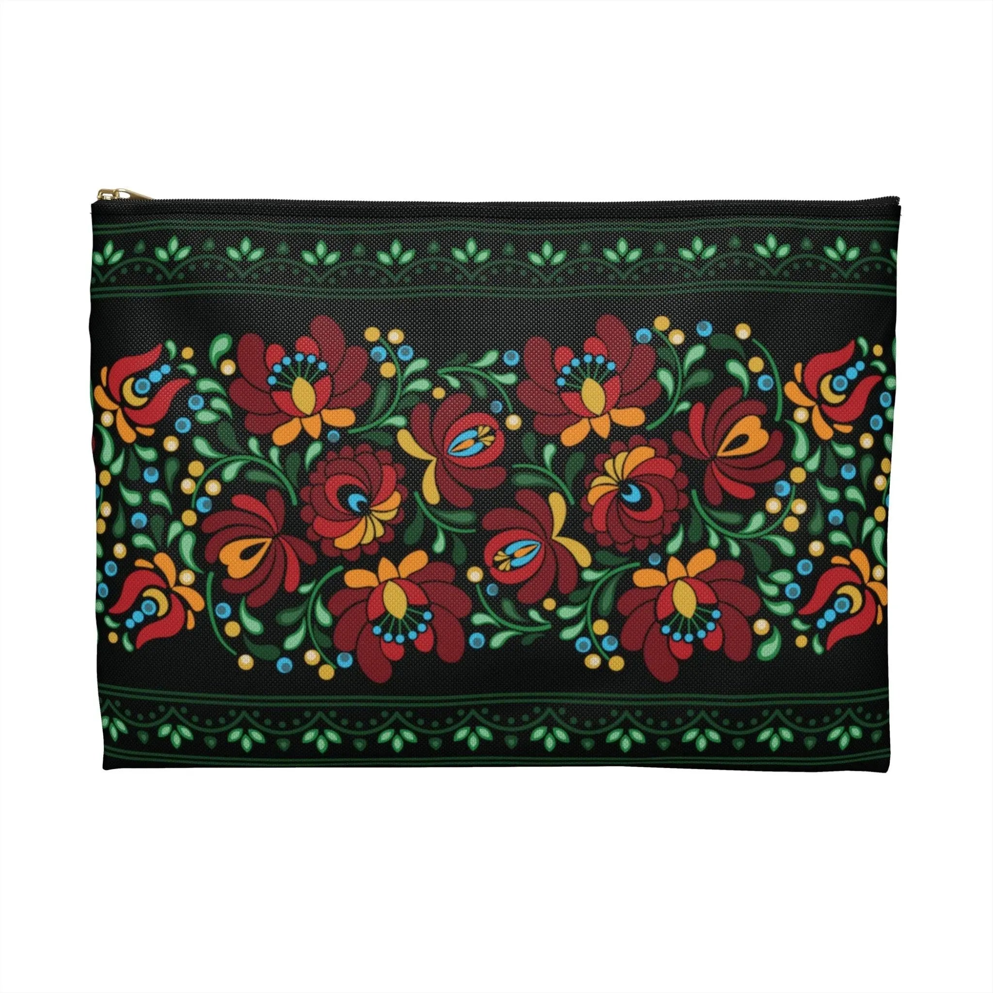 Hungarian Matyó Black Pouch - The Global Wanderer