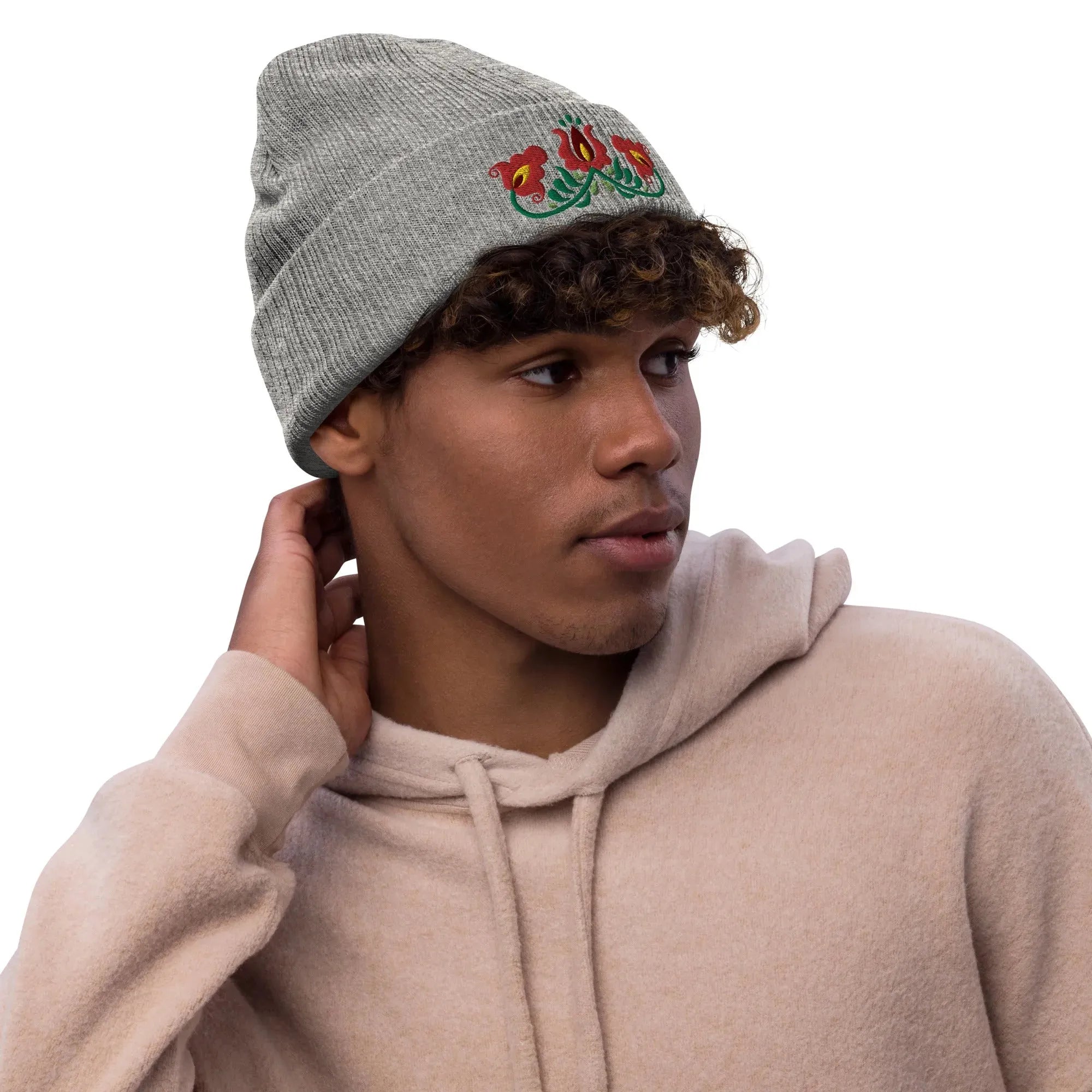 Hungarian Matyó Embroidered Beanie - The Global Wanderer