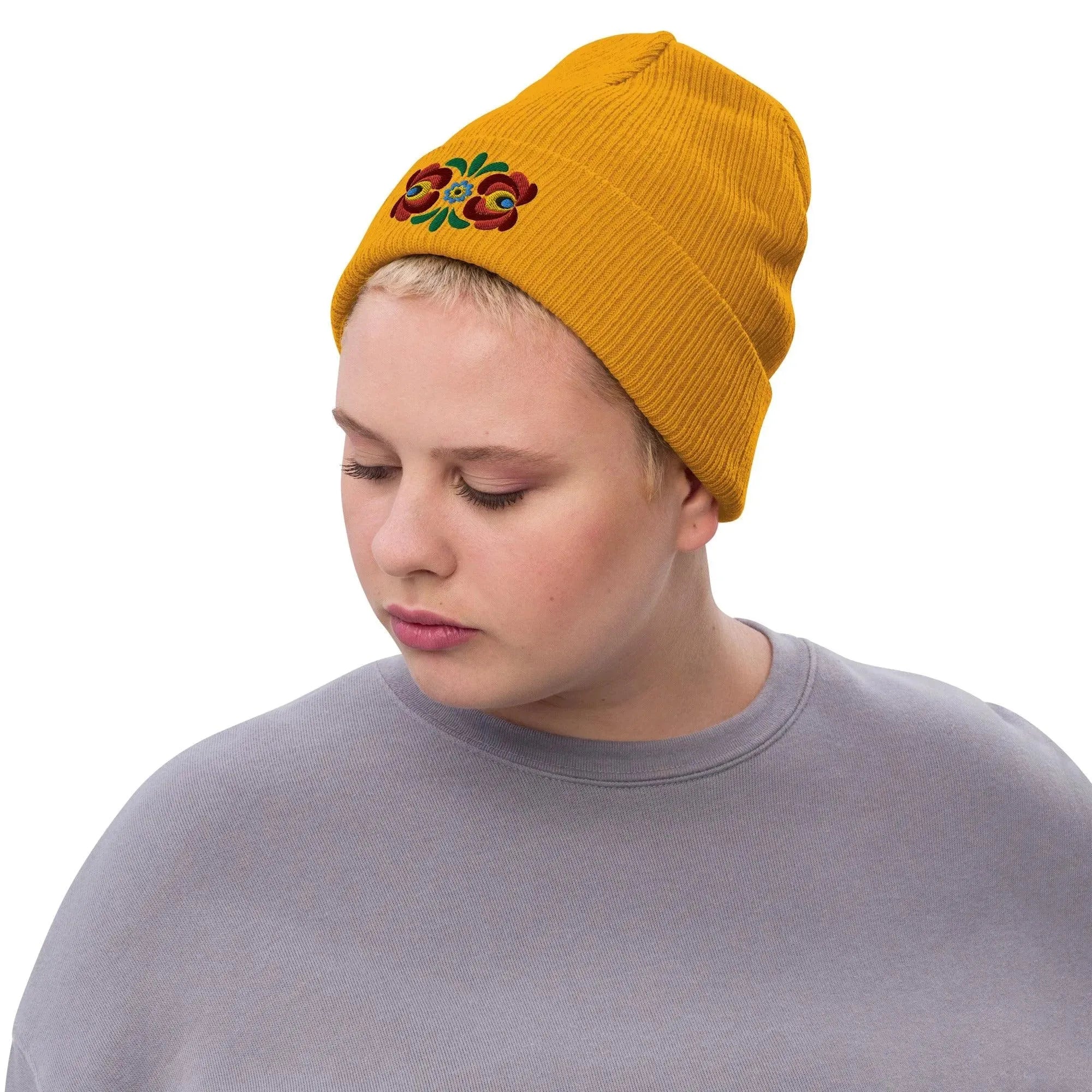Hungarian Matyó Embroidered Beanie - The Global Wanderer