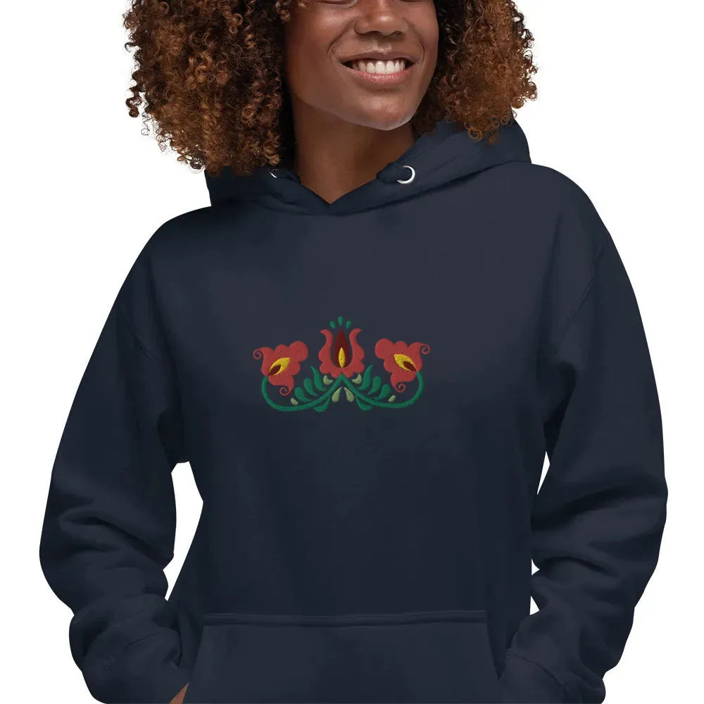 Hungarian Matyó Embroidered Hoodie - The Global Wanderer